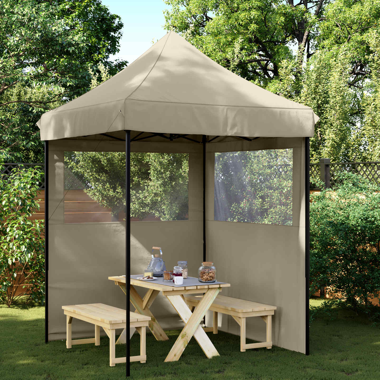 Tenda Party 200 x 200 x 306 cm Tortora Tessuto Oxford