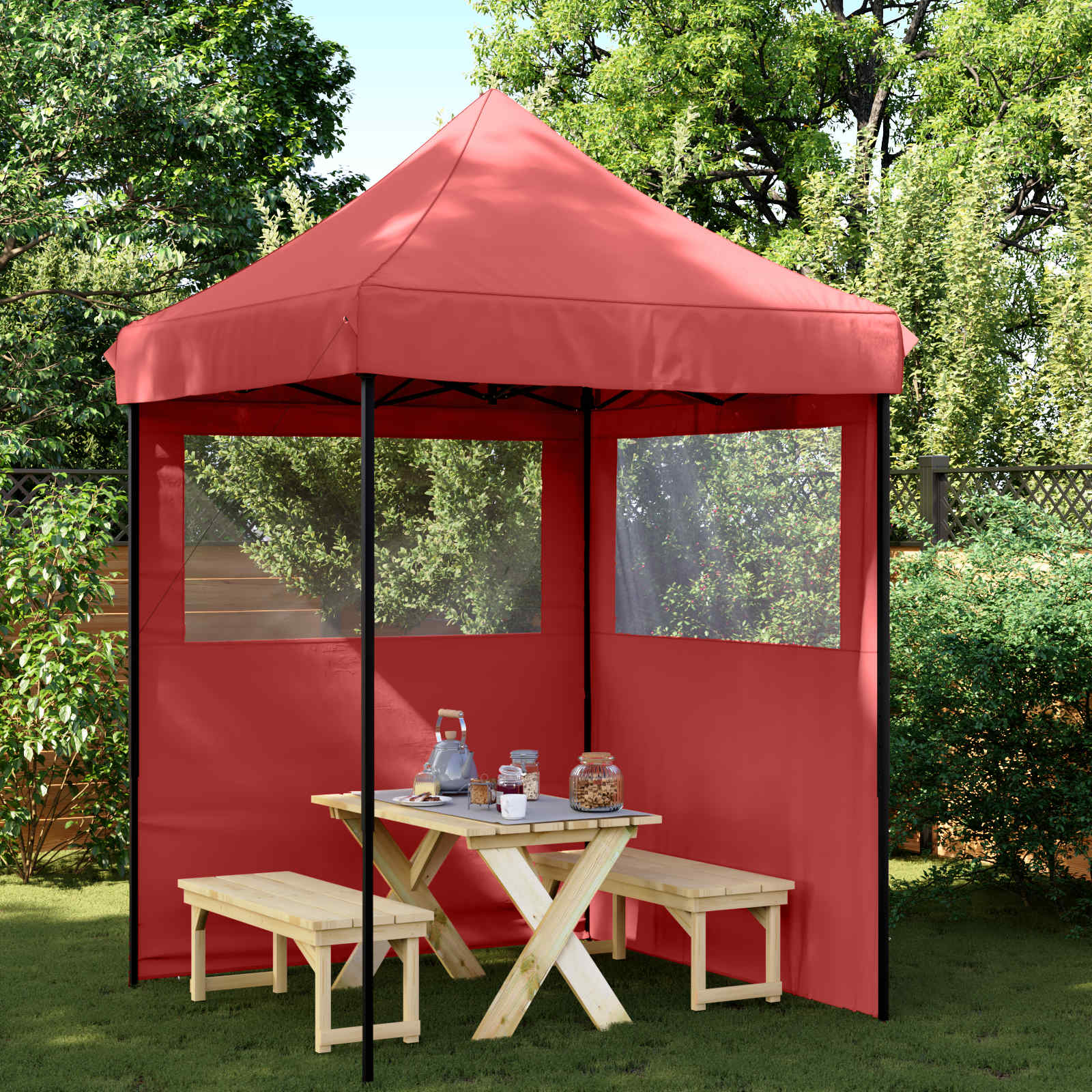 Tenda Party 200 x 200 x 306 cm Borgogna Tessuto Oxford