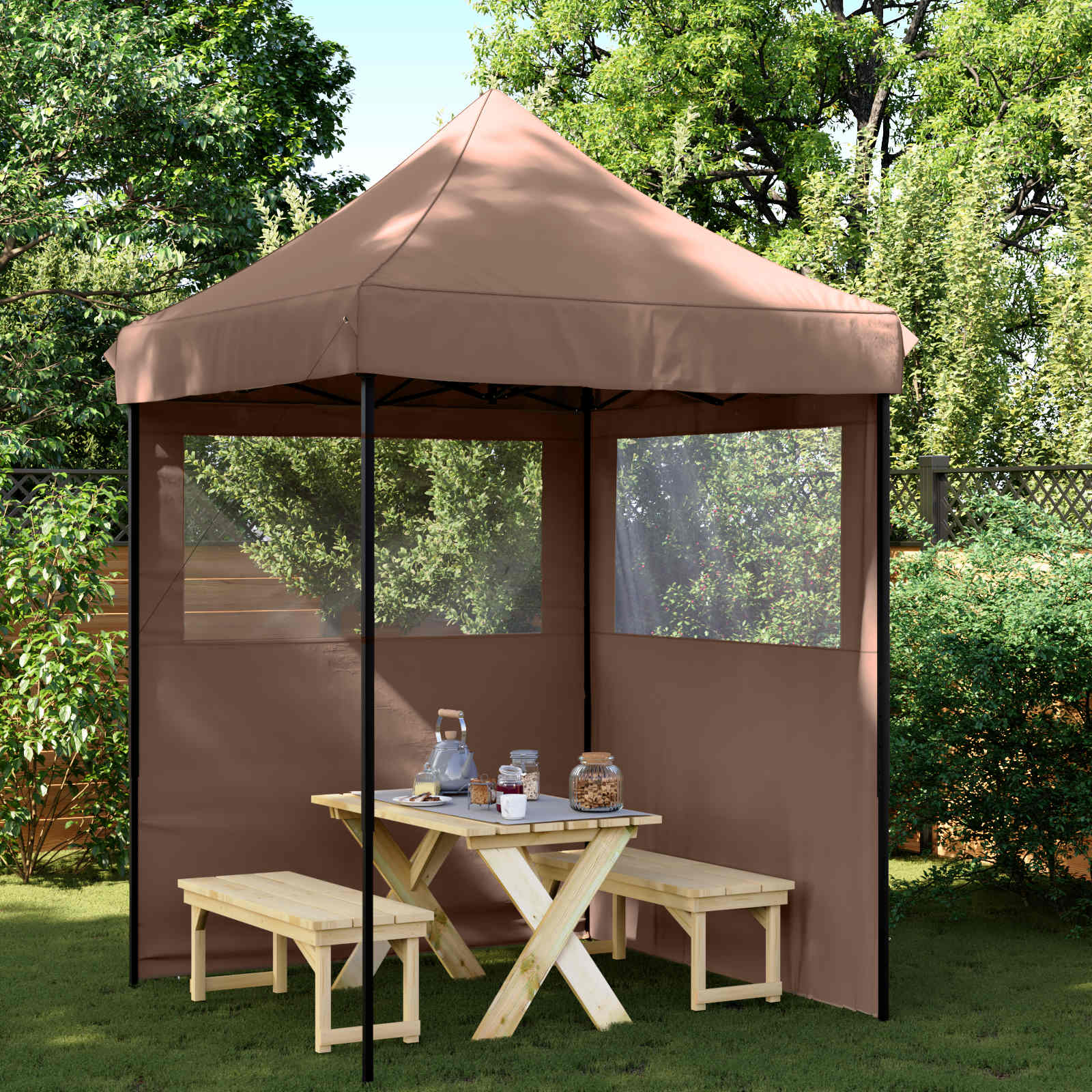 Tenda Party 200 x 200 x 306 cm Marrone Tessuto Oxford