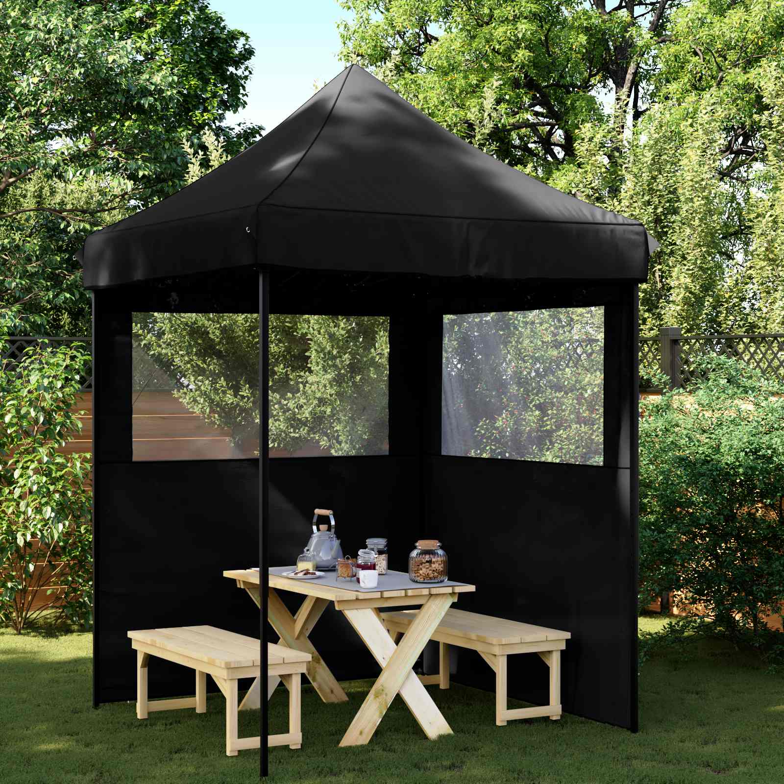 Tenda Party 200 x 200 x 306 cm Nero Tessuto Oxford