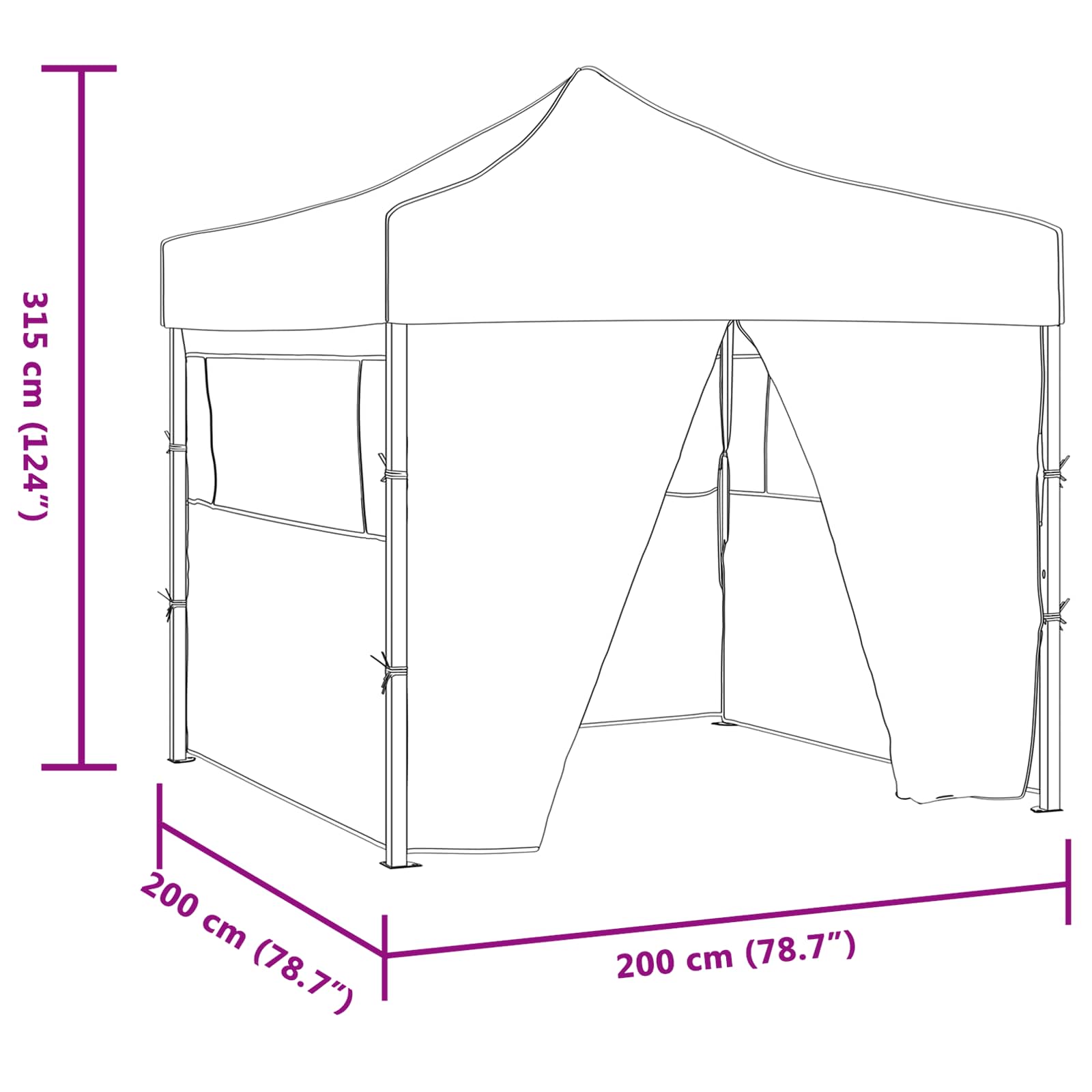 Tenda Party 200 x 200 x 315 cm Blu Tessuto Oxford