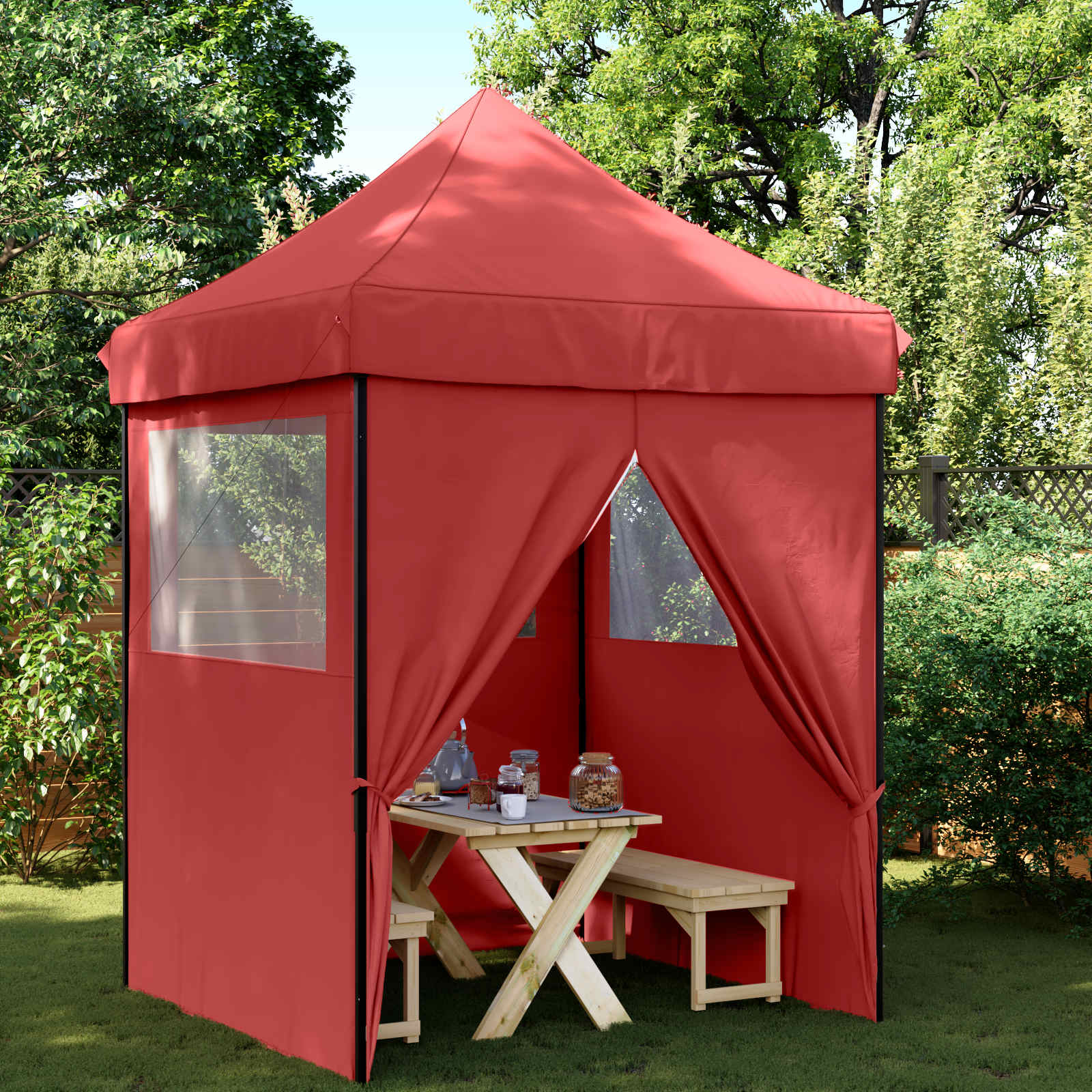 Tenda Party 200 x 200 x 306 cm Borgogna Tessuto Oxford