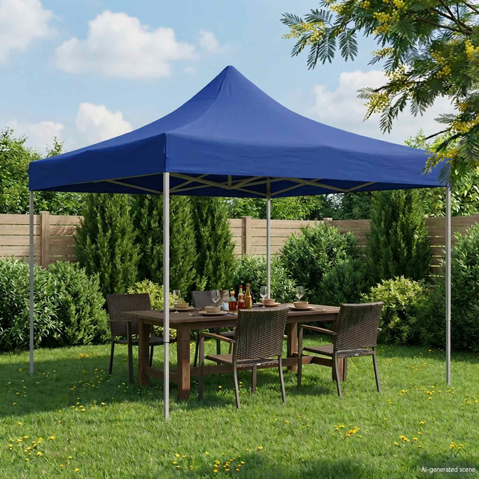 Tenda Party 291 x 291 x 315 cm Blu Tessuto Oxford