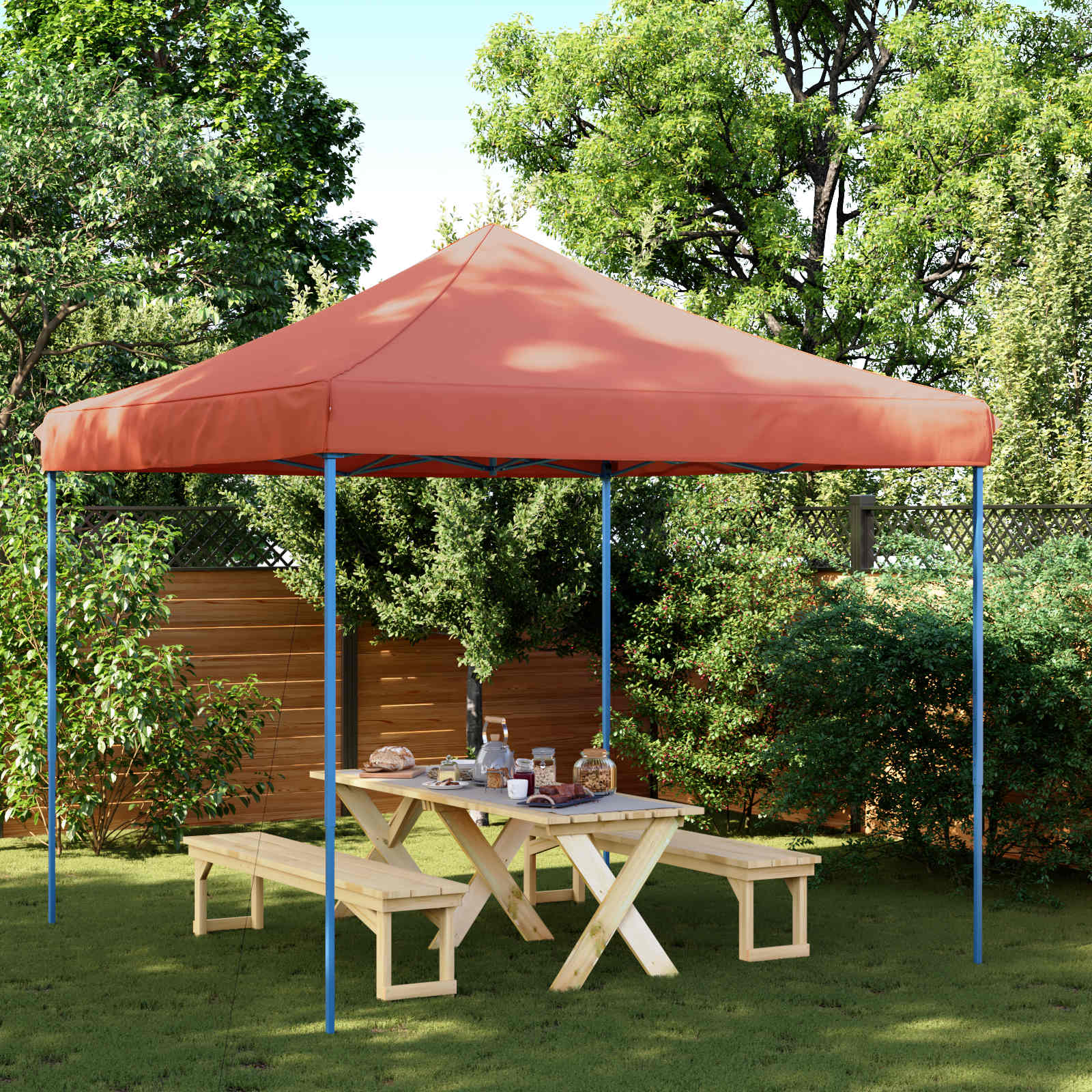 Tenda Party 292 x 292 x 315 cm Terracotta Tessuto Oxford