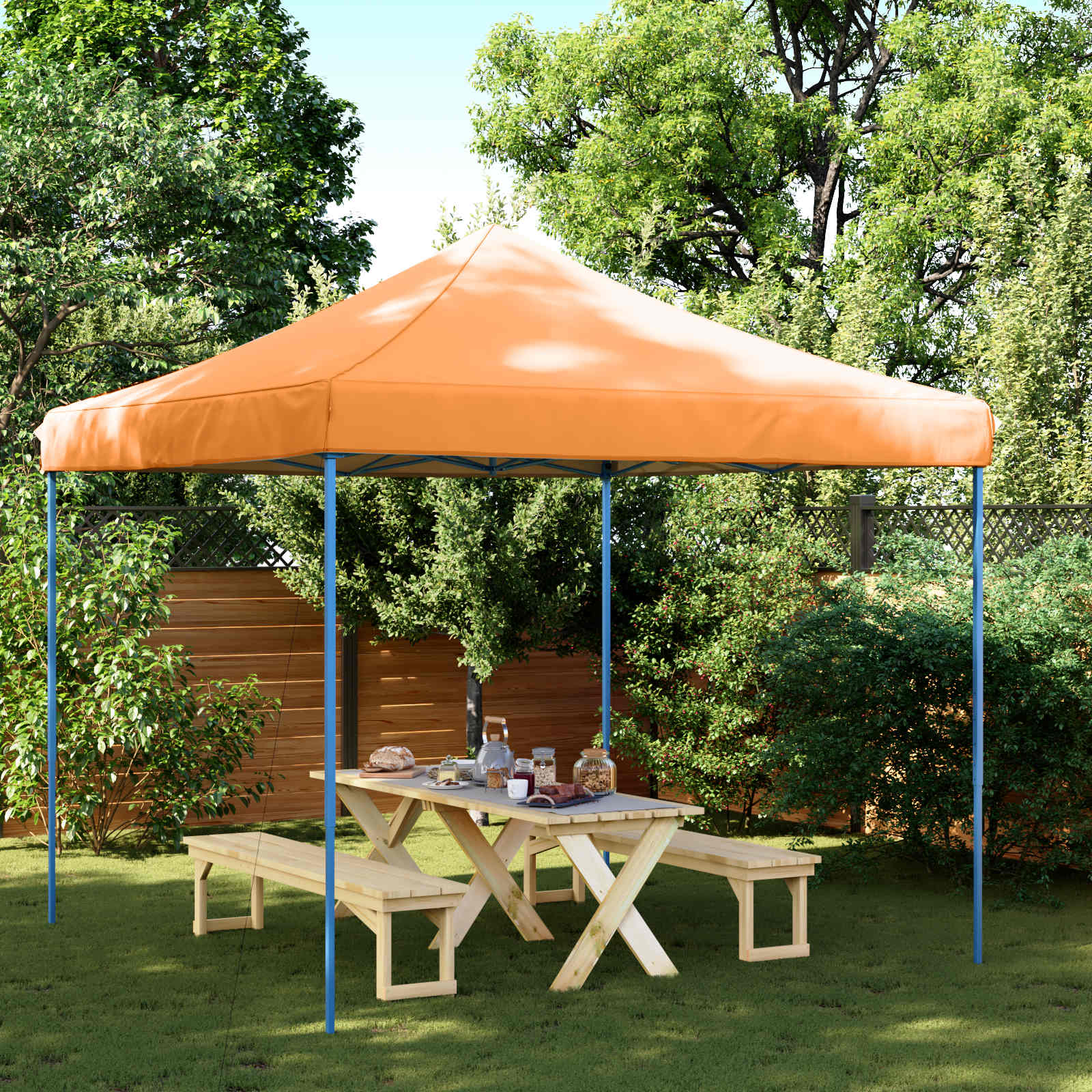Tenda Party 292 x 292 x 315 cm Arancione Tessuto Oxford