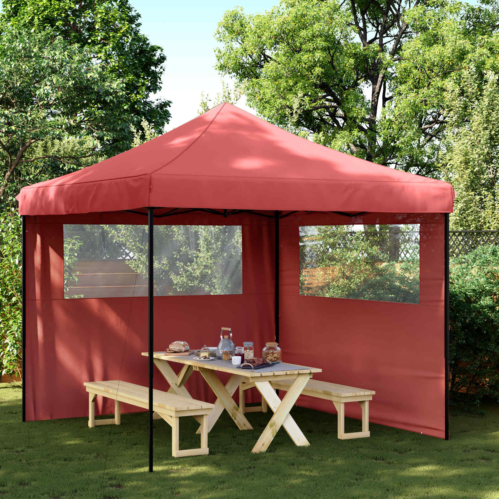 Tenda Party 292 x 292 x 315 cm Borgogna Tessuto Oxford