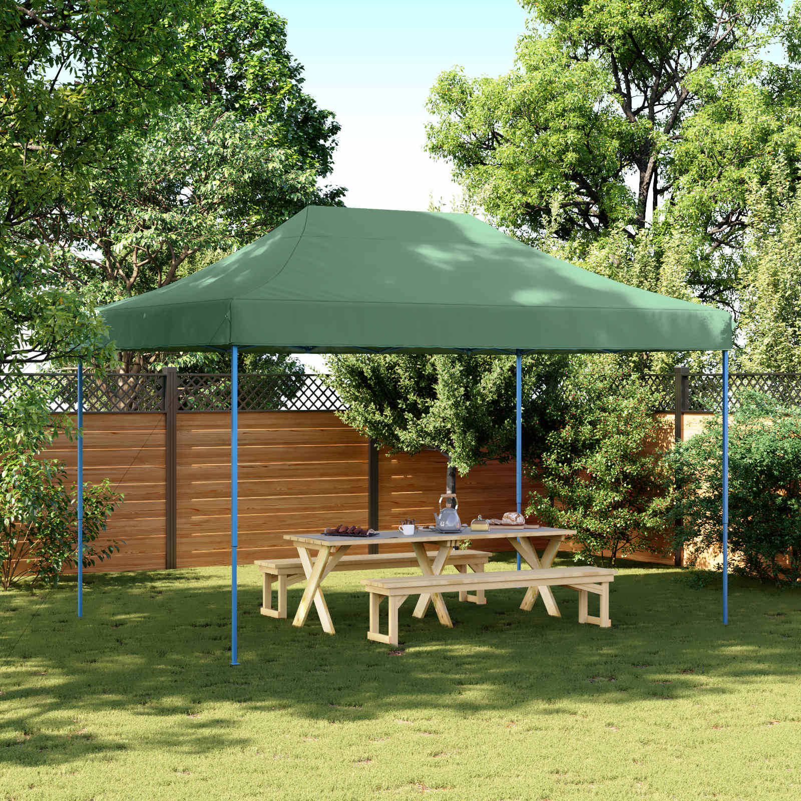 Tenda Party 279 x 410 x 315 cm Verde Tessuto Oxford