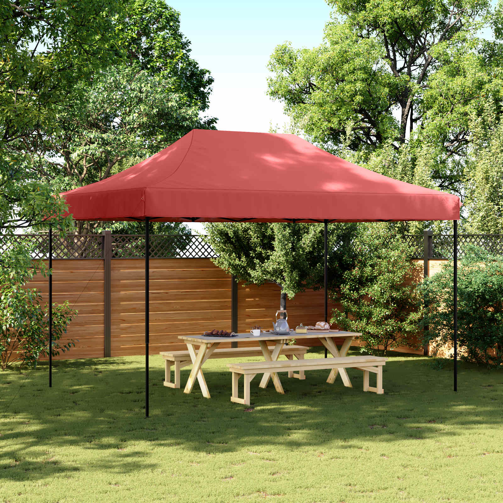 Tenda Party 279 x 410 x 315 cm Borgogna Tessuto Oxford