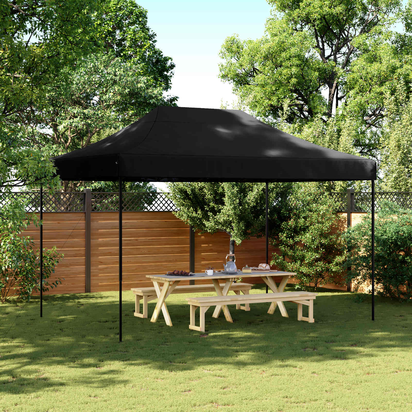 Tenda Party 279 x 410 x 315 cm Nero Tessuto Oxford