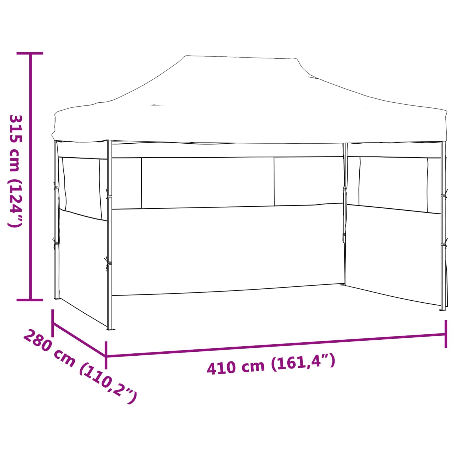Tenda Party 280 x 410 x 315 cm Blu Tessuto Oxford