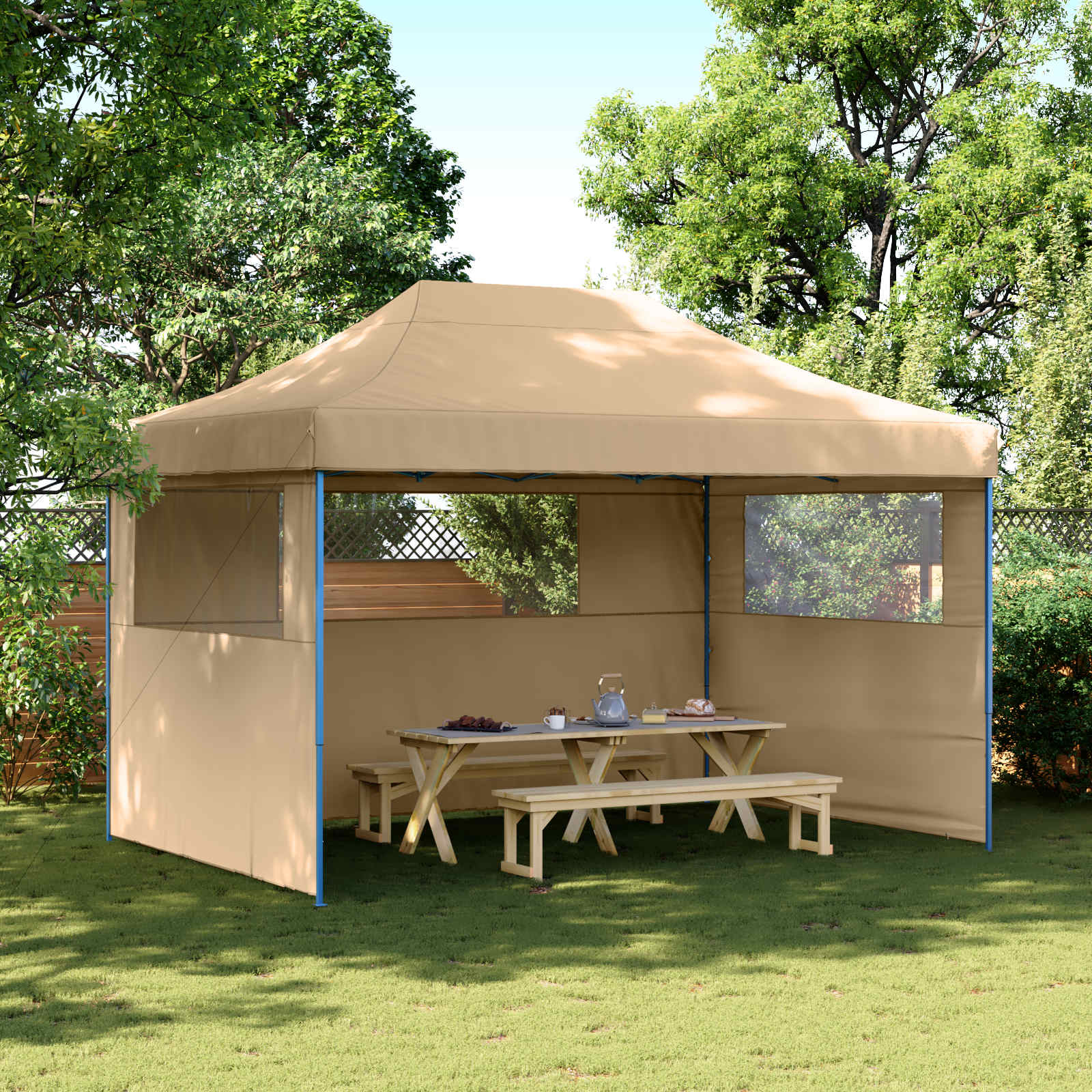 Tenda Party 279 x 410 x 315 cm Beige Tessuto Oxford
