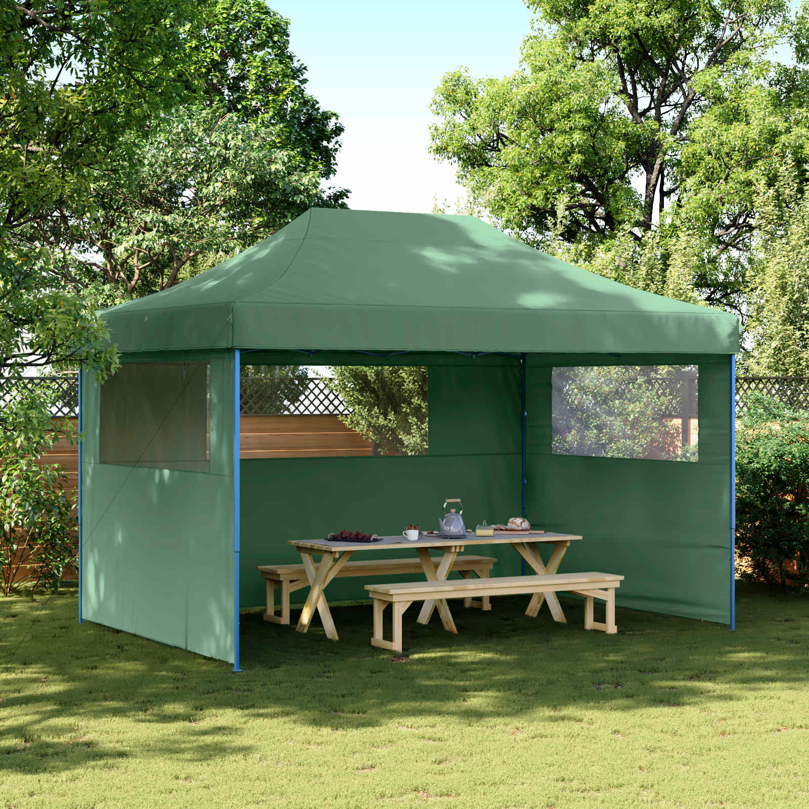 Tenda Party 279 x 410 x 315 cm Verde Tessuto Oxford