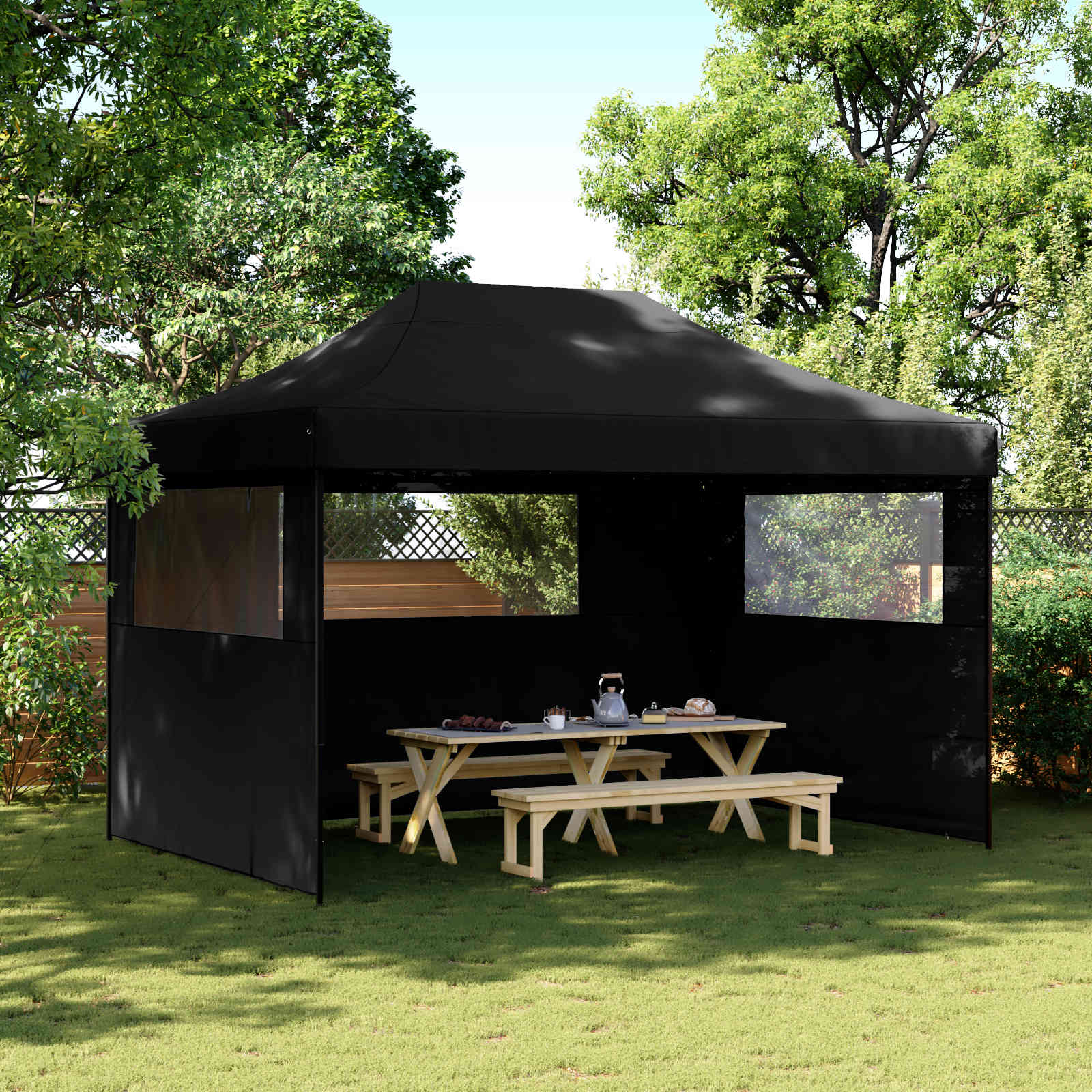 Tenda Party 279 x 410 x 315 cm Nero Tessuto Oxford