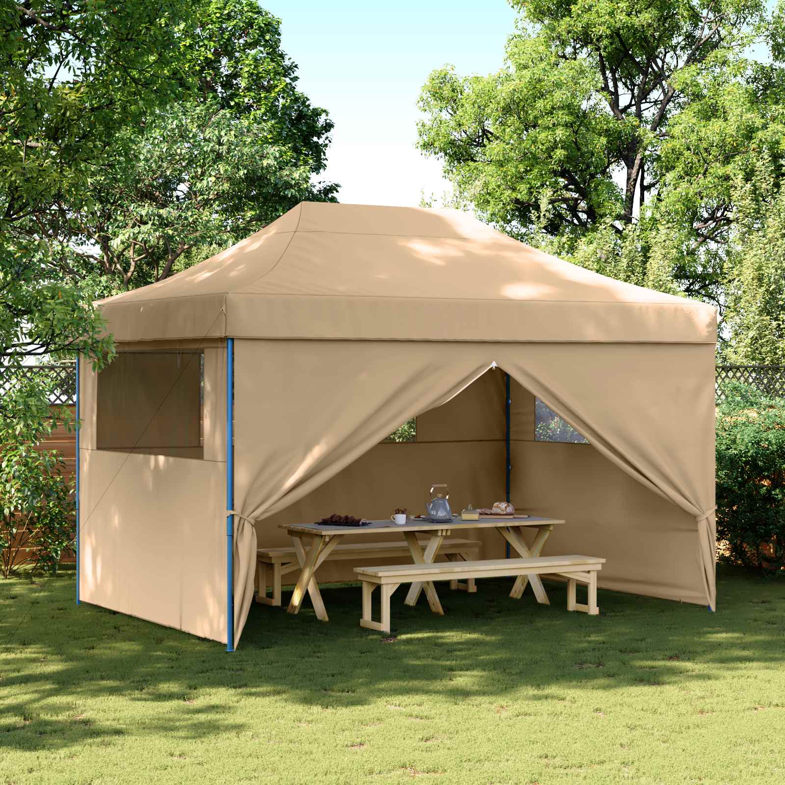 Tenda Party 279 x 410 x 315 cm Beige Tessuto Oxford