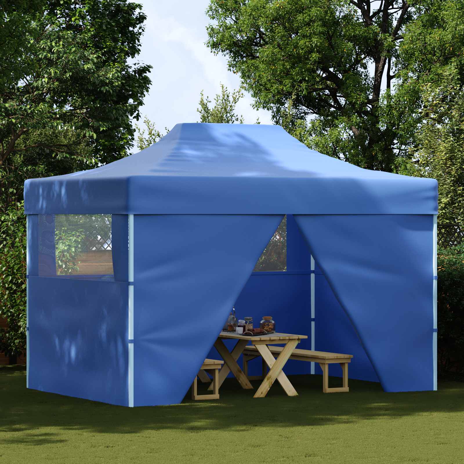 Tenda Party 291 x 431 x 315 cm Blu Tessuto Oxford
