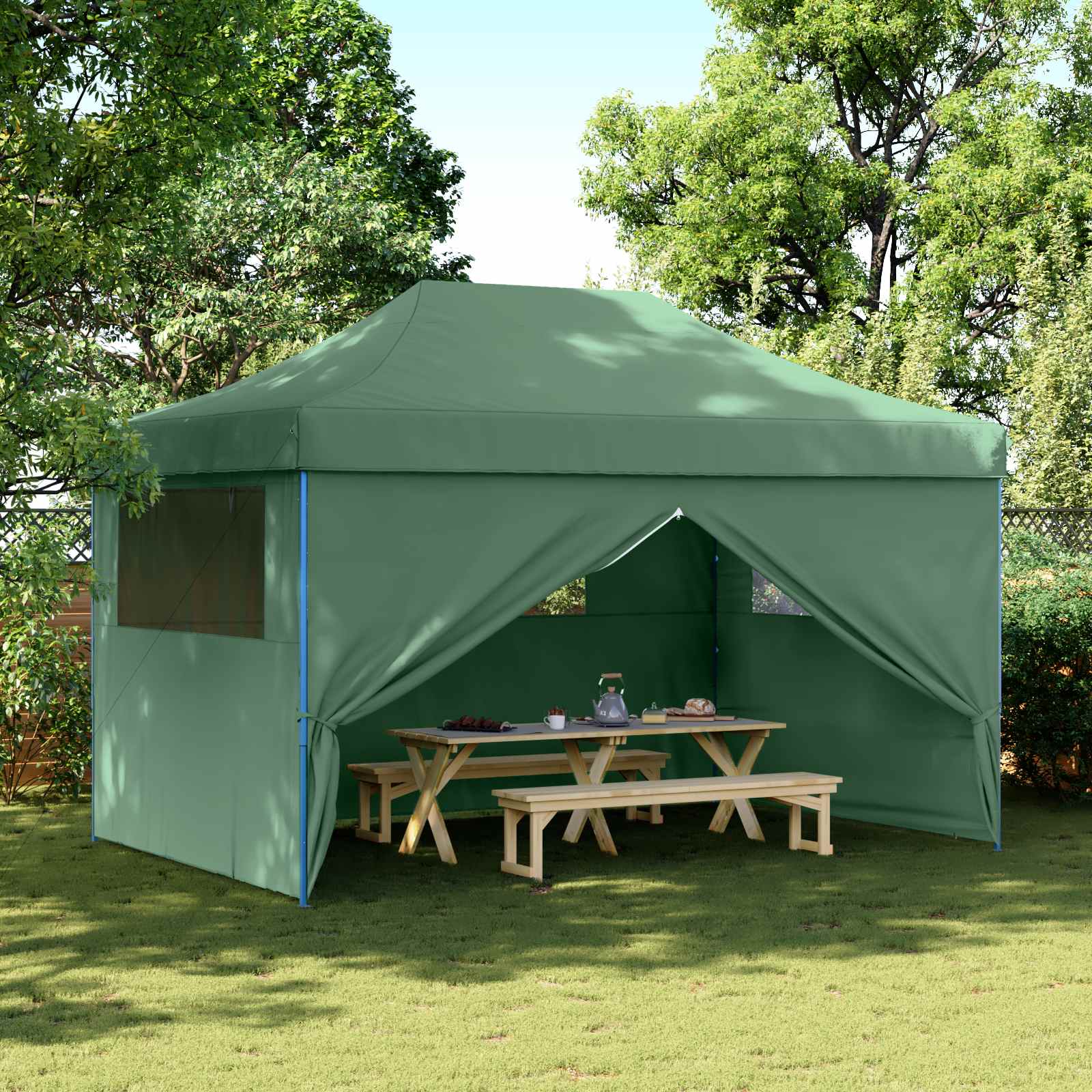 Tenda Party 292 x 440 x 315 cm Verde Tessuto Oxford