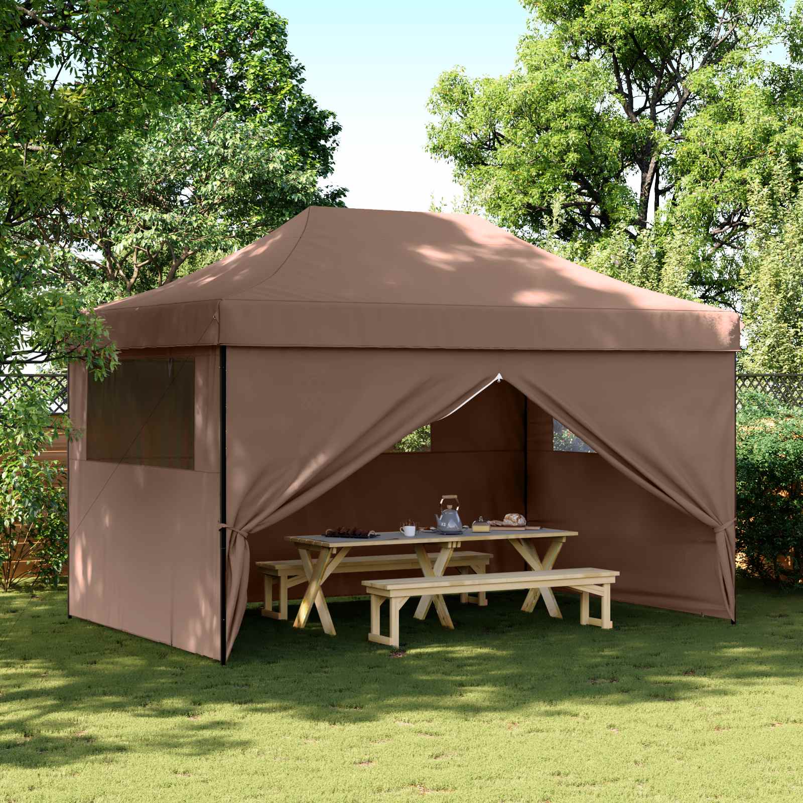 Tenda Party 292 x 440 x 315 cm Marrone Tessuto Oxford