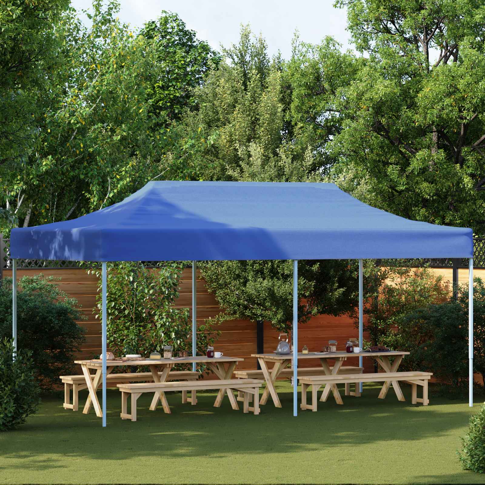 Tenda Party 291 x 580 x 315 cm Blu Tessuto Oxford