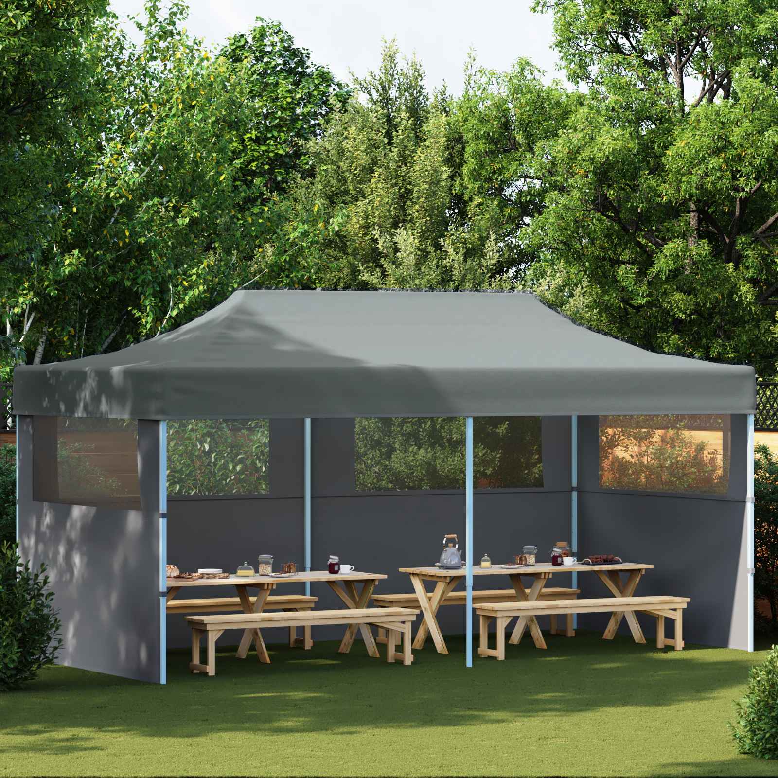 Tenda Party 291 x 580 x 315 cm Antracite Tessuto Oxford