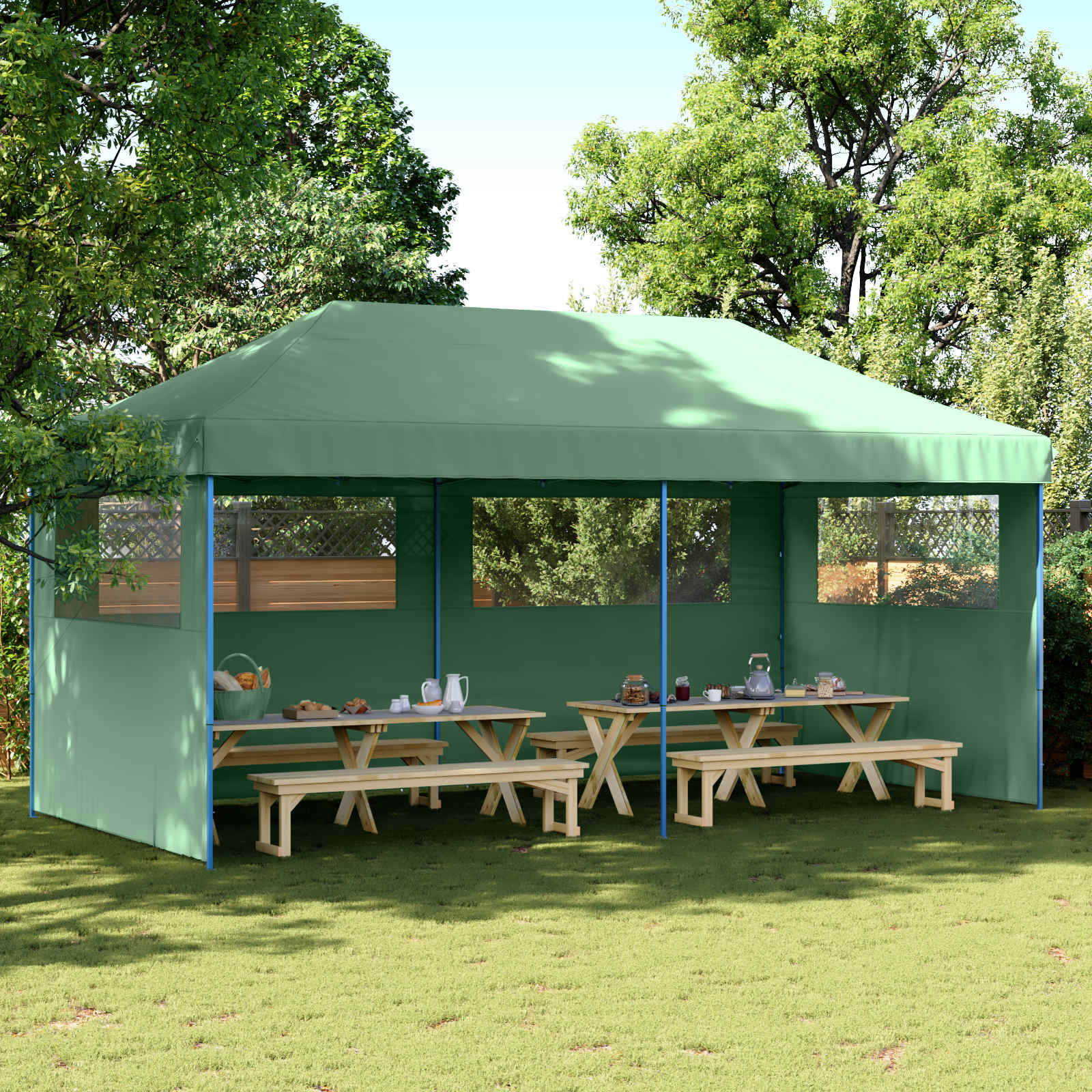 Tenda Party 292 x 580 x 315 cm Verde Tessuto Oxford