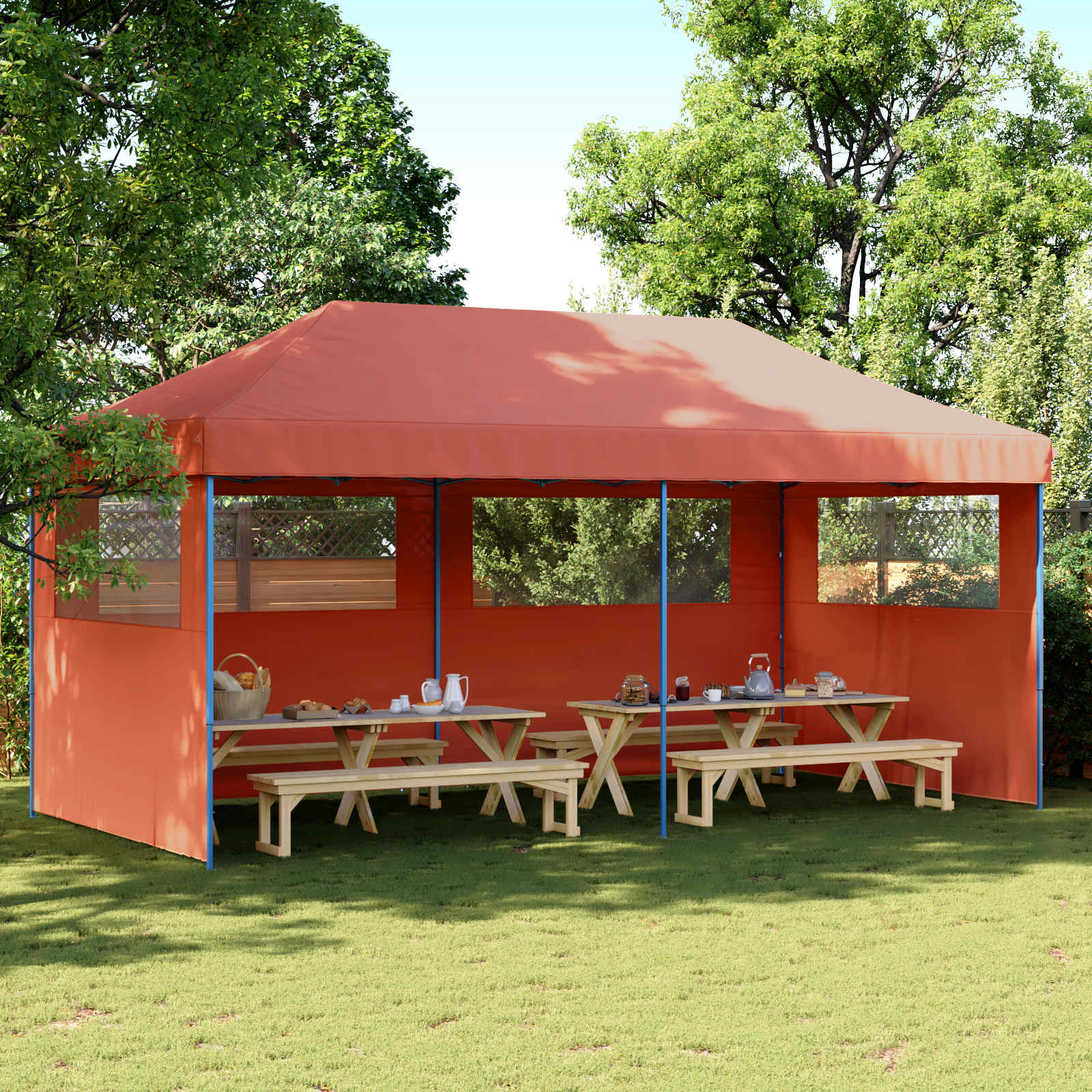 Tenda Party 292 x 580 x 315 cm Terracotta Tessuto Oxford