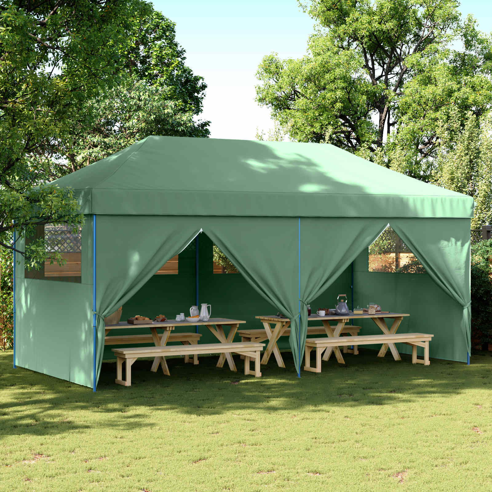 Tenda Party 292 x 580 x 315 cm Verde Tessuto Oxford