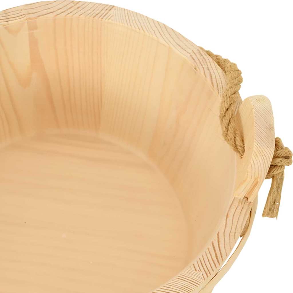 Secchio per Sauna 2 pz Marrone Legno Massiccio di Pino e Canapa