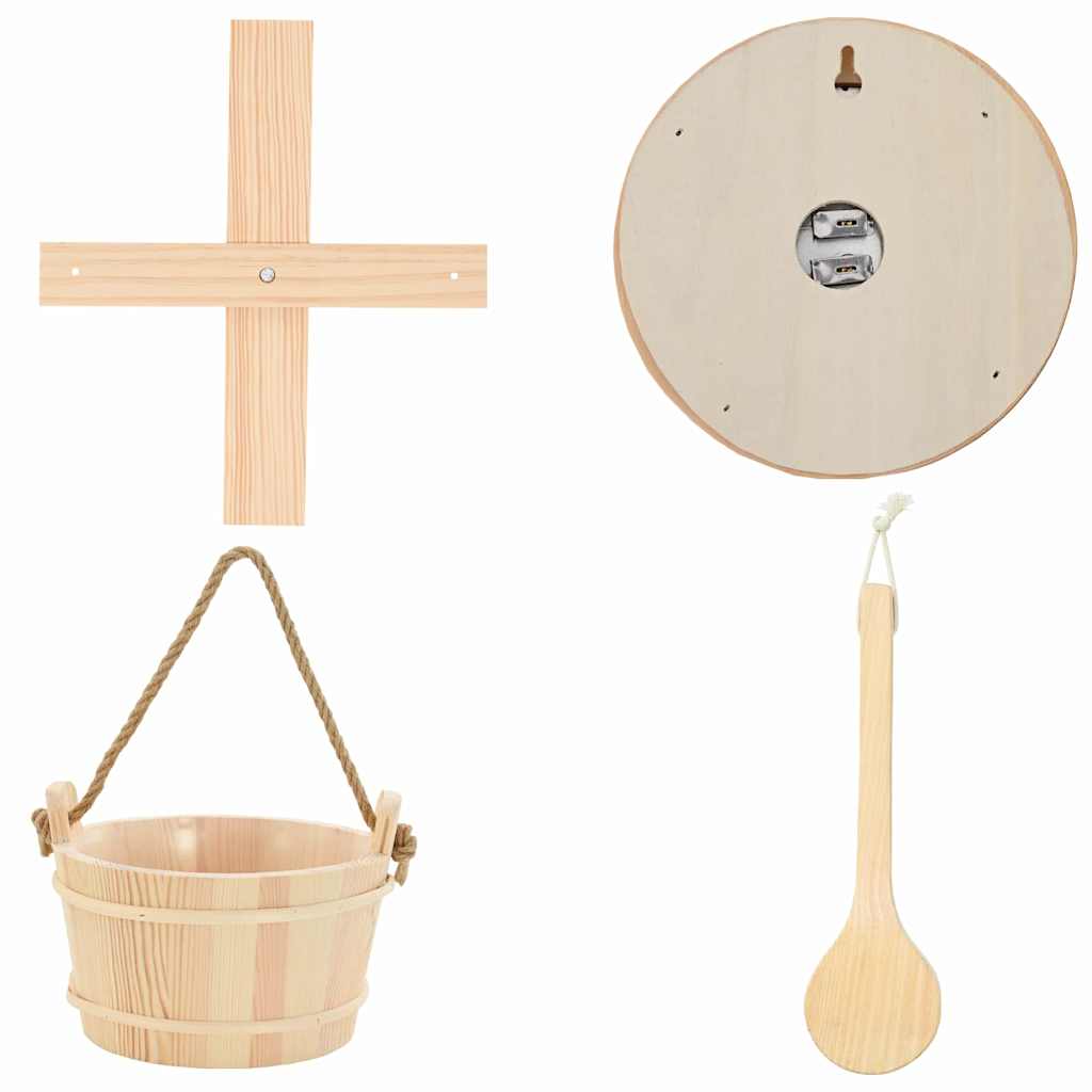 Set di Accessori per Sauna 4 pz Marrone