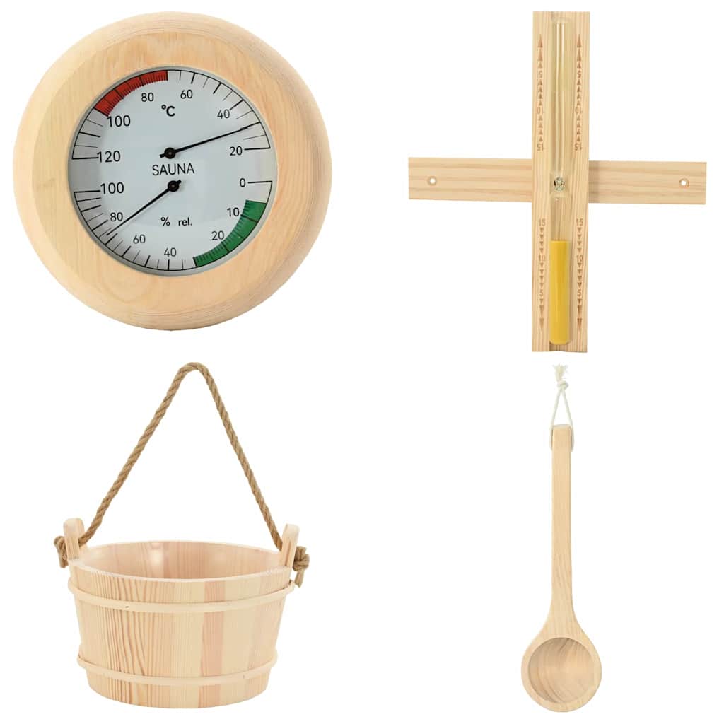 Set di Accessori per Sauna 4 pz Marrone