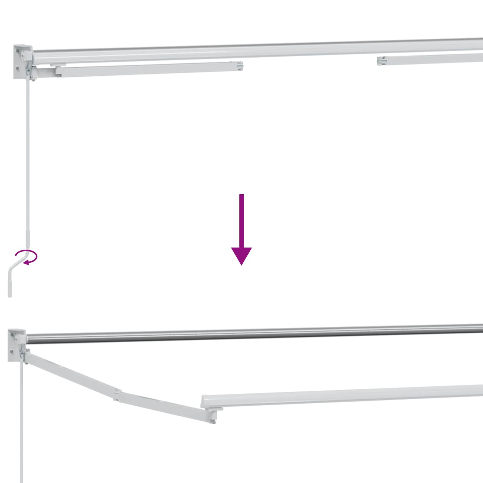 Telaio per tende da sole retrattile manuale Bianco 3,5 x 2 m