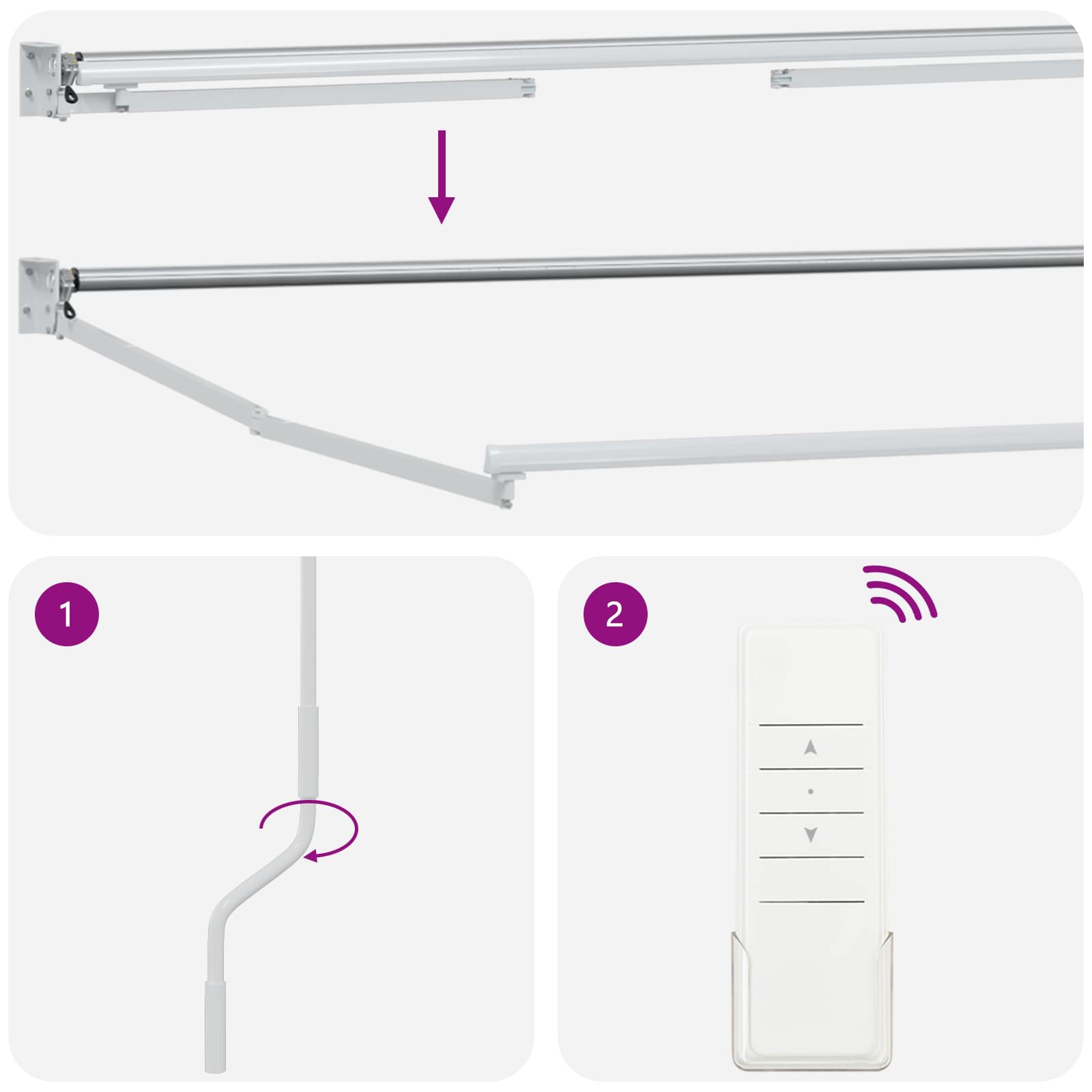 Struttura della tenda elettrica retrattile Bianco 3,5 x 2 m
