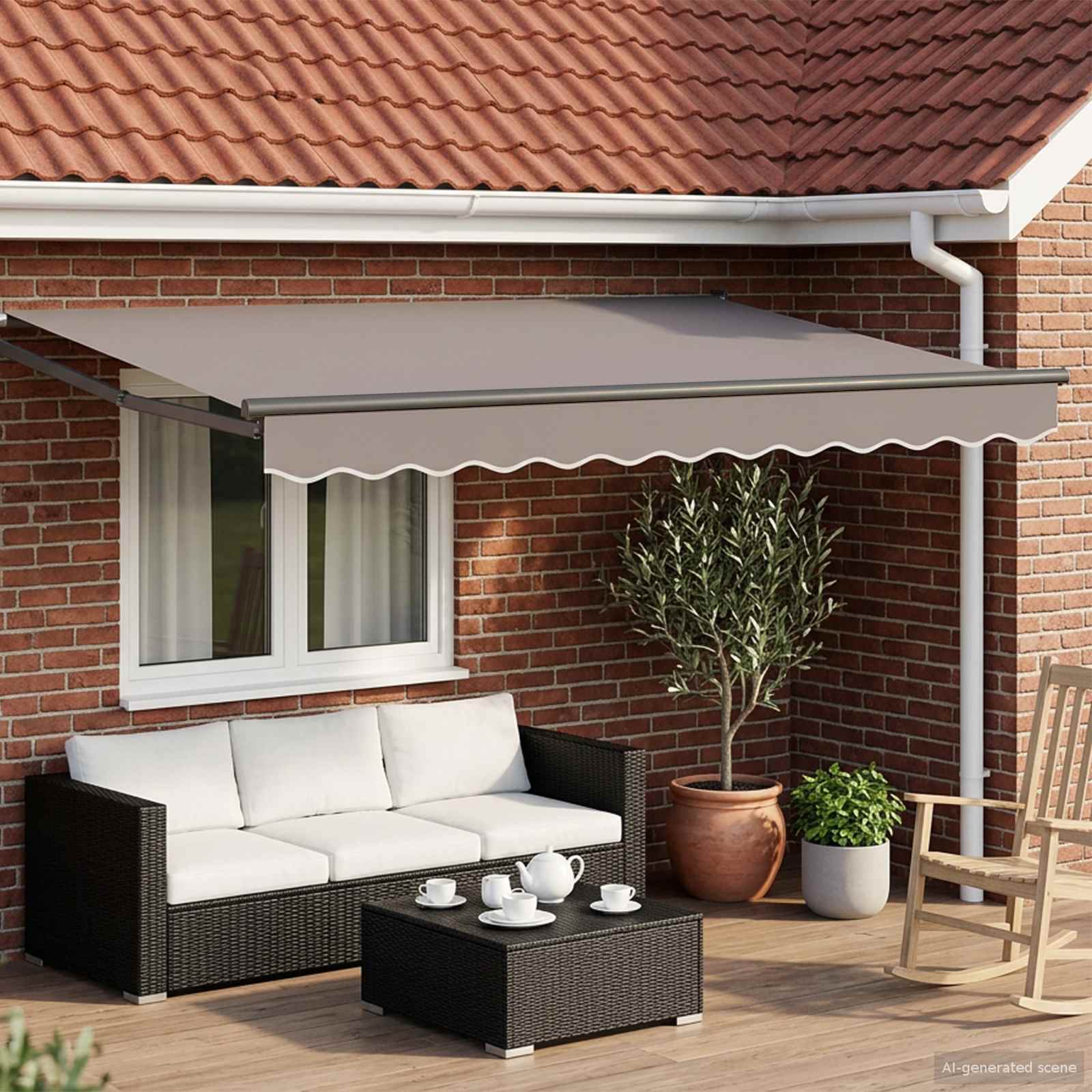 Telaio per tende da sole retrattile manuale Antracite 3 x 2 m