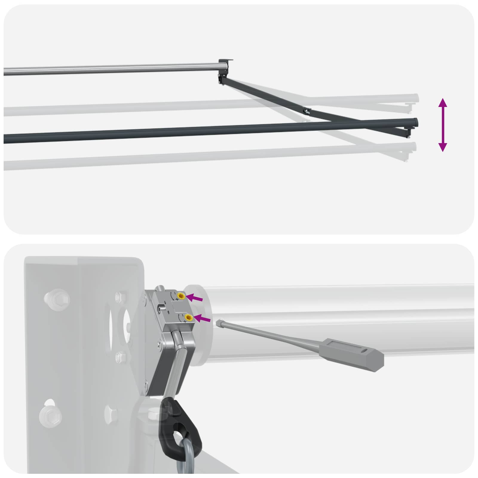 Struttura della tenda elettrica retrattile Antracite 4 x 2 m