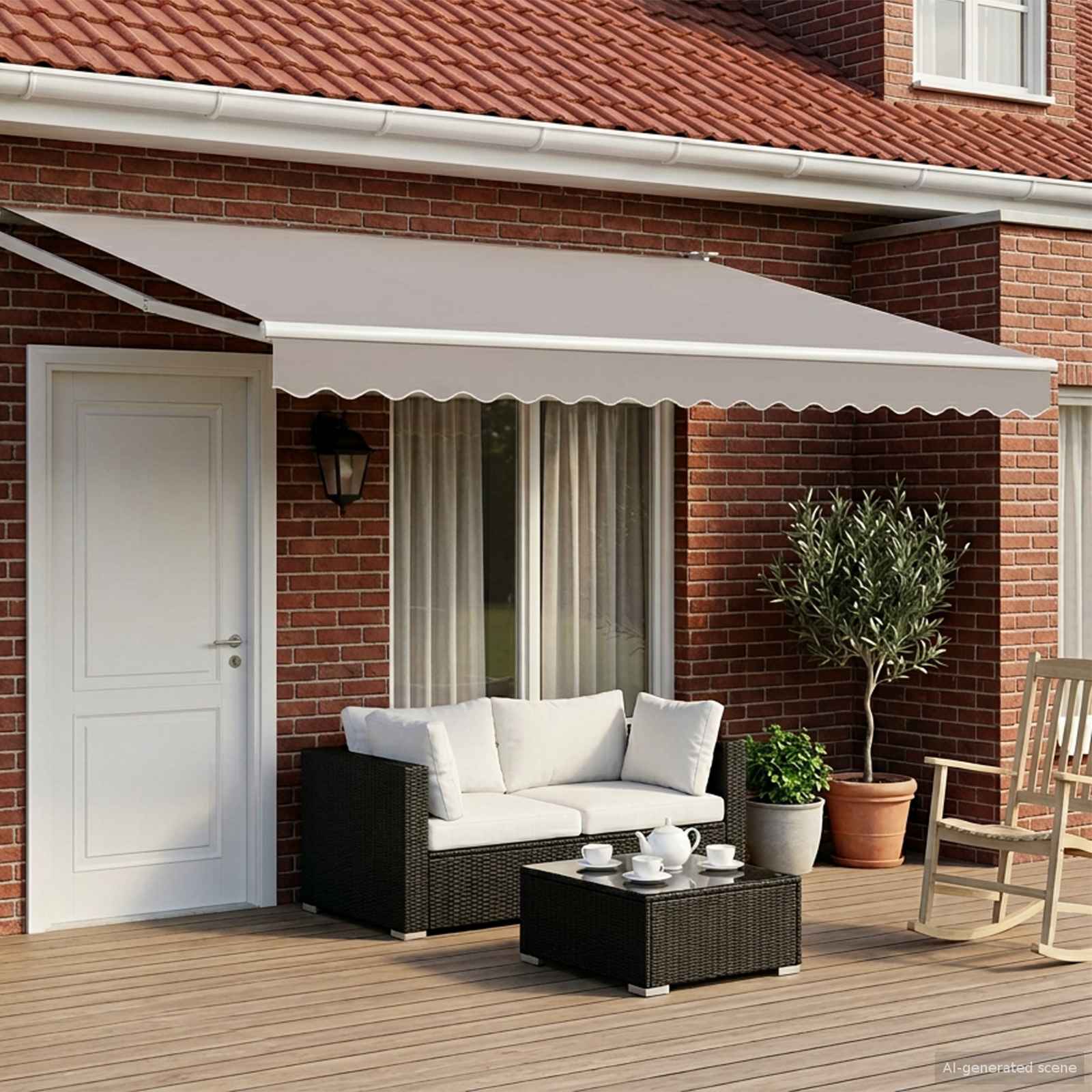Struttura della tenda elettrica retrattile Bianco 4 × 3 m