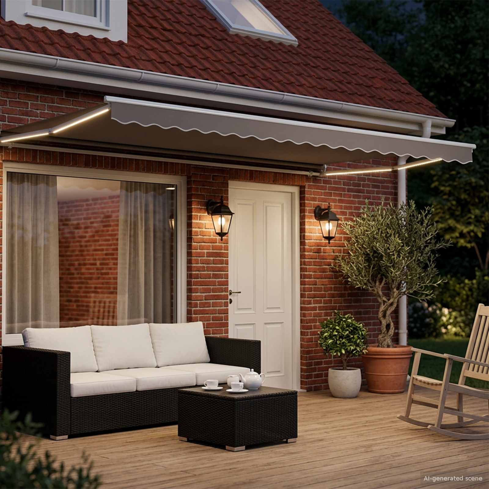 Struttura della tenda elettrica retrattile Bianco 4 × 3 m