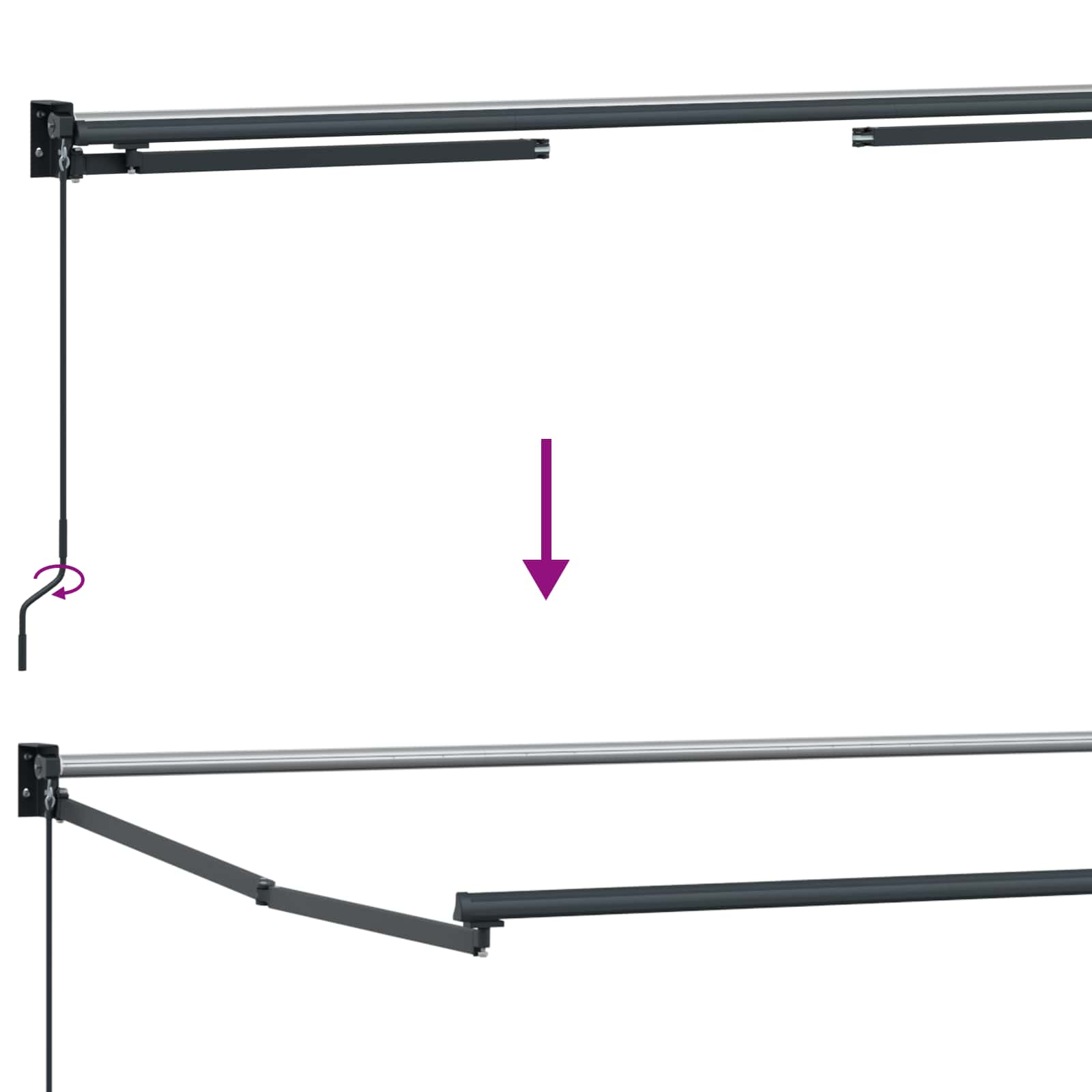 Struttura della tenda elettrica retrattile Antracite 4 x 2 m