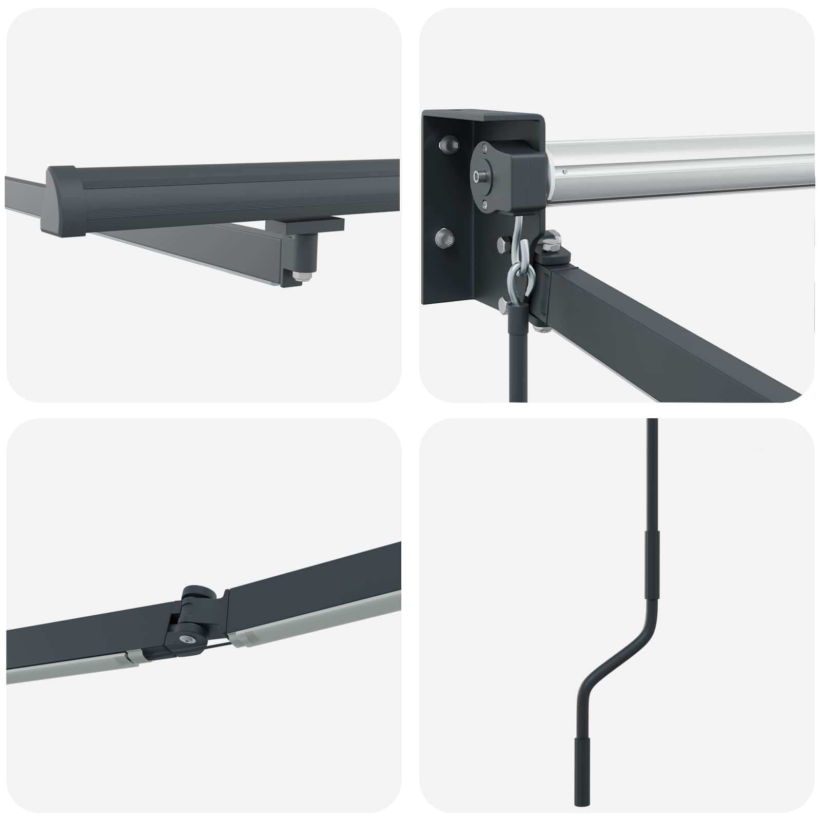 Struttura della tenda elettrica retrattile Antracite 4 x 2 m