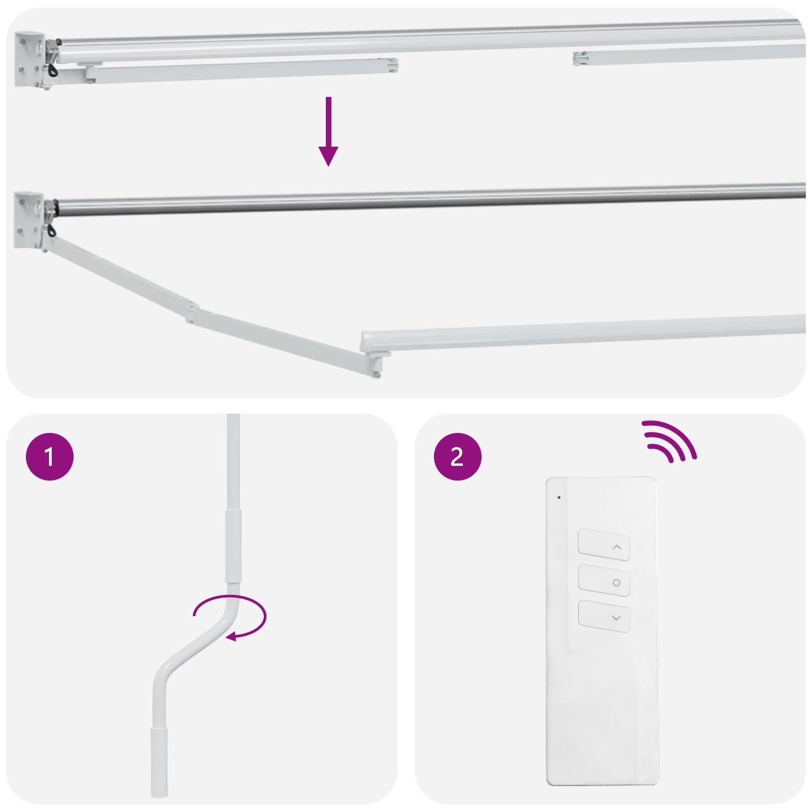 Struttura della tenda elettrica retrattile Bianco 3 x 2,5 m