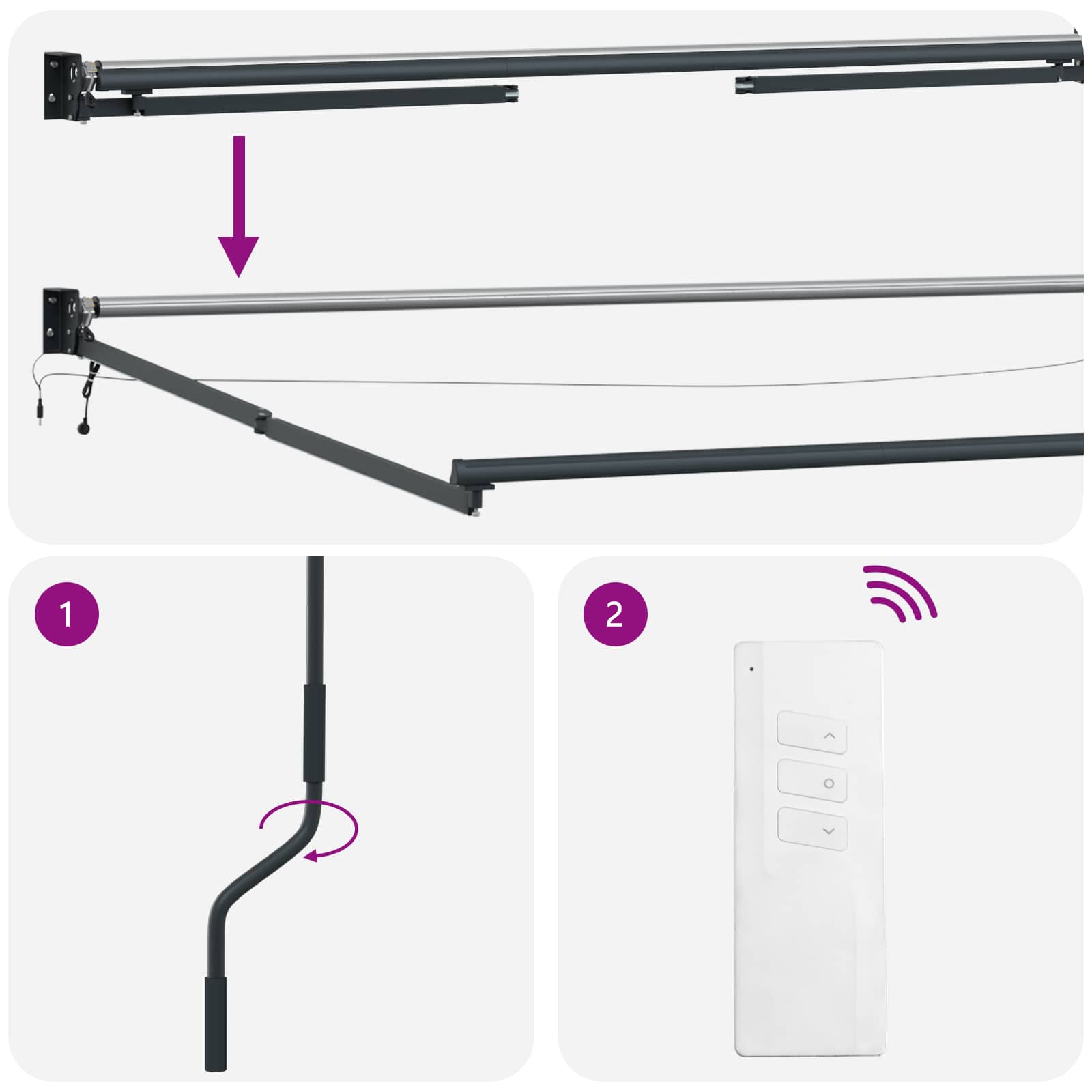 Struttura della tenda elettrica retrattile Antracite 4,5 × 3 m
