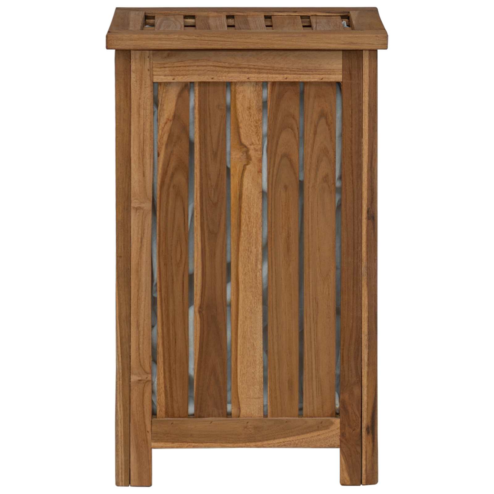 Cesto per Lavanderia Naturale Legno di teak solido