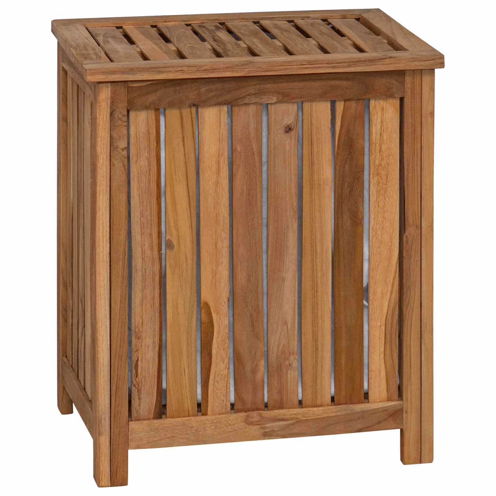 Cesto per Lavanderia Naturale Legno di teak solido