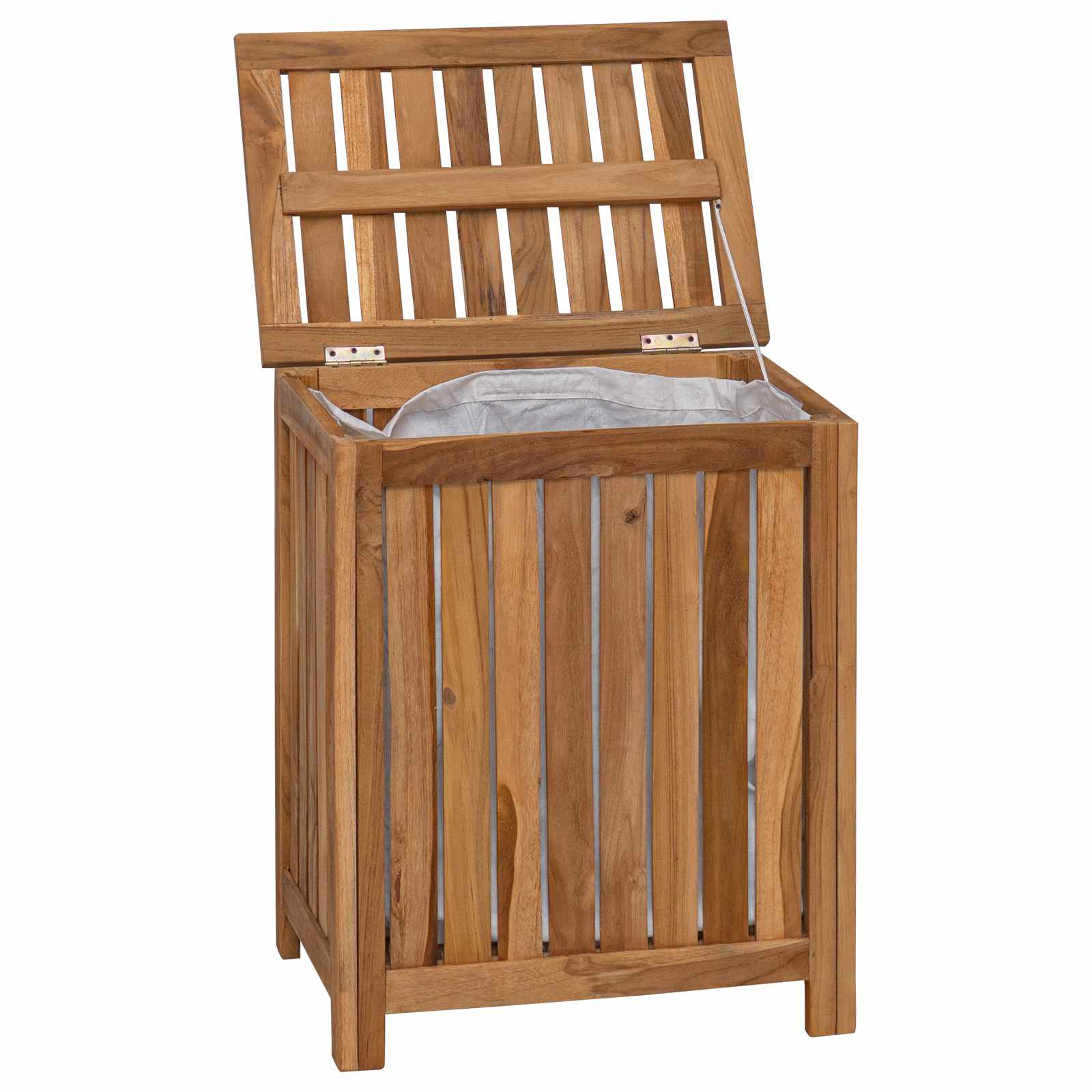 Cesto per Lavanderia Naturale Legno di teak solido