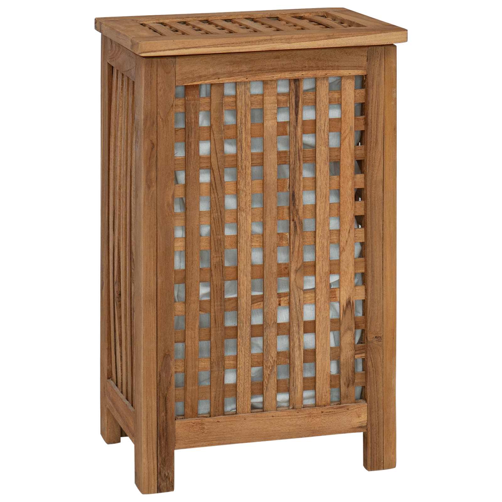 Cesto per Lavanderia Naturale Legno di teak solido