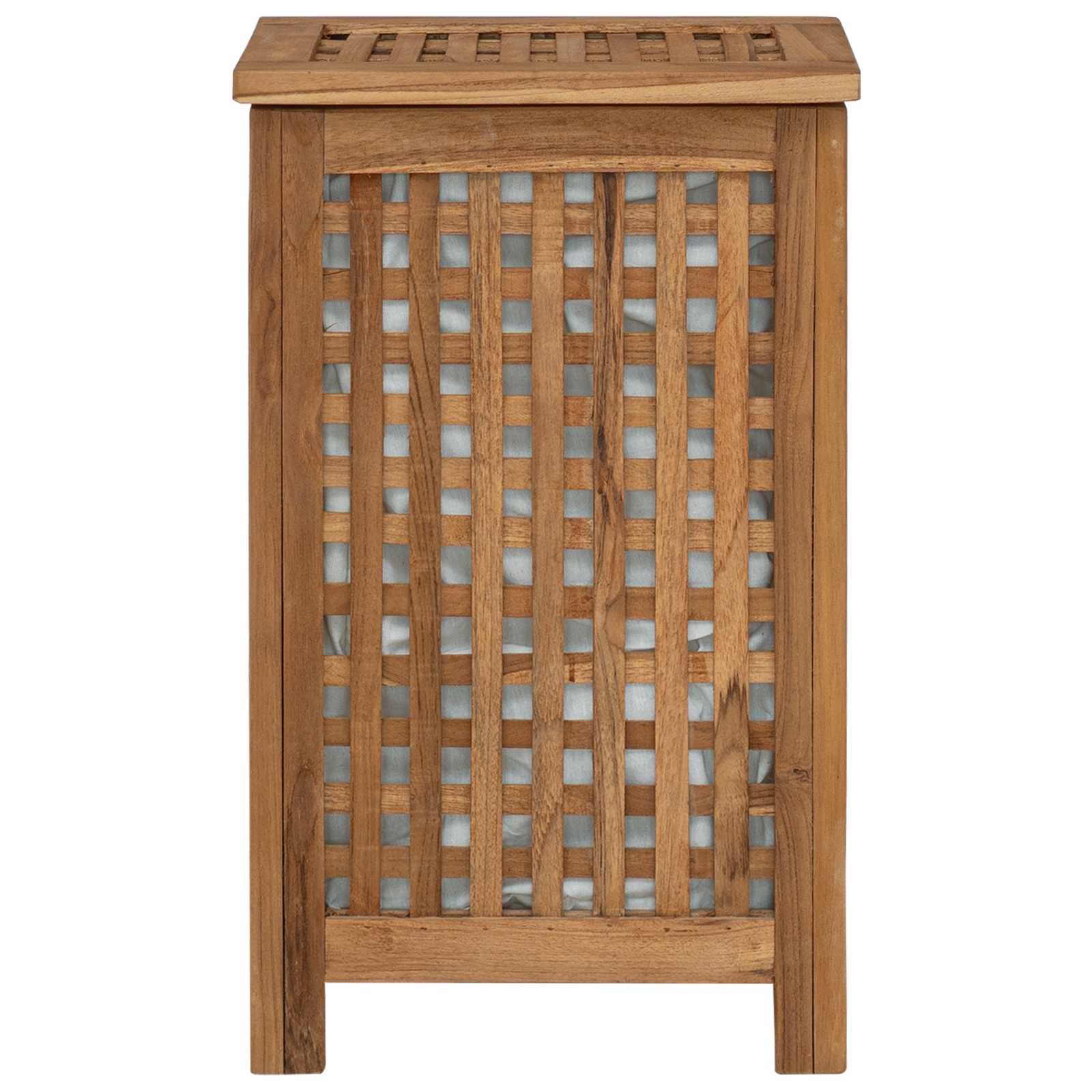 Cesto per Lavanderia Naturale Legno di teak solido