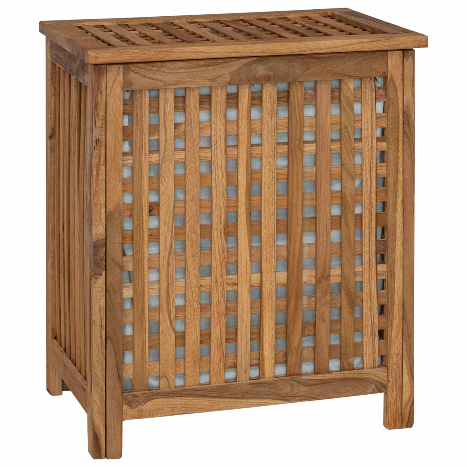 Cesto per Lavanderia Naturale Legno di teak solido