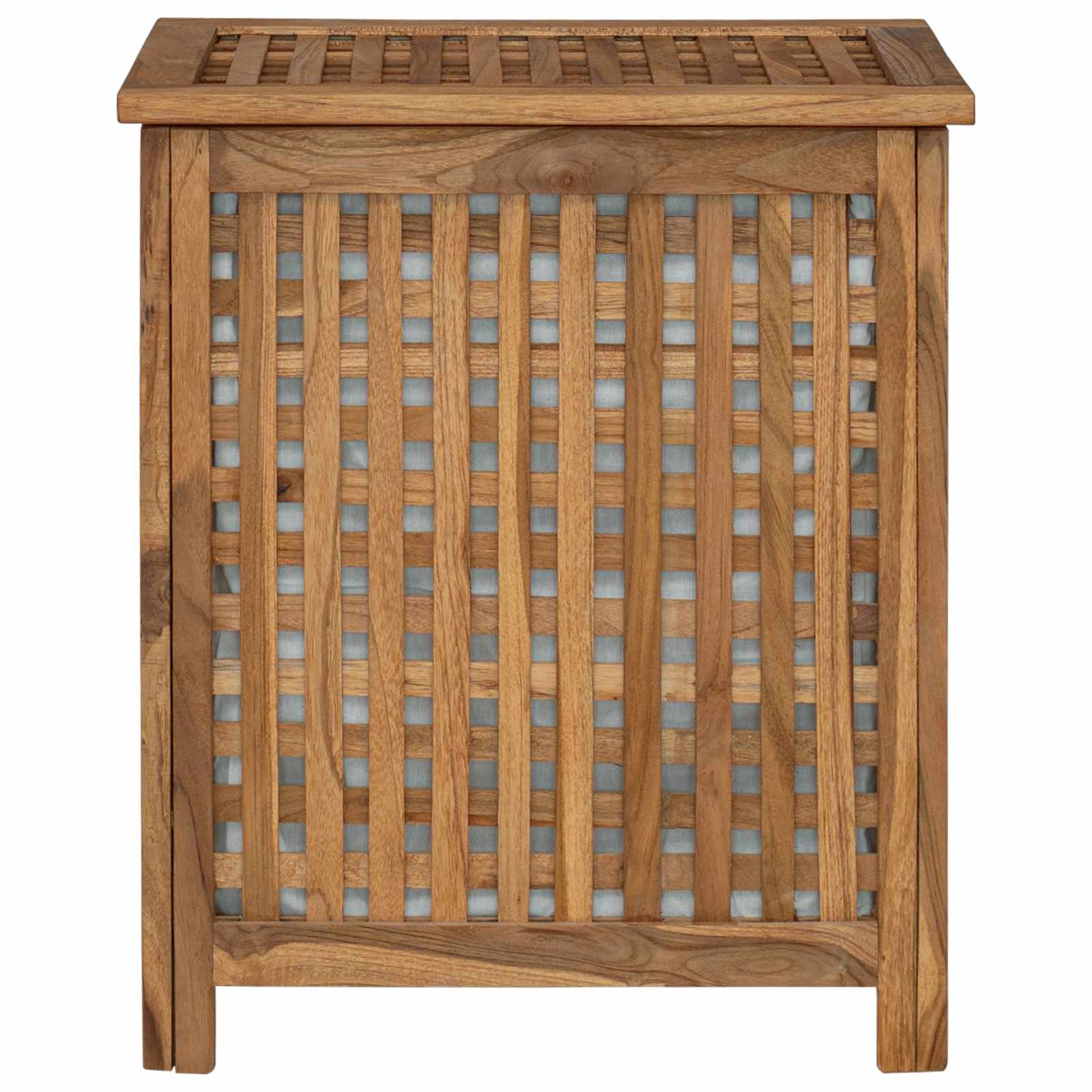 Cesto per Lavanderia Naturale Legno di teak solido