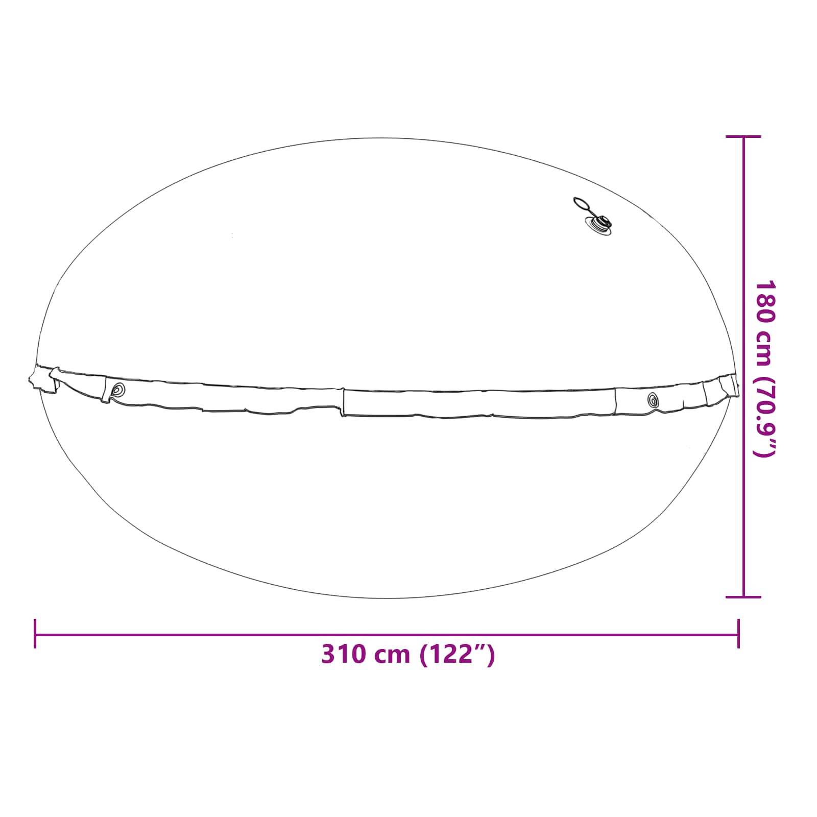 Cuscino invernale per piscina Blu Ø 310 x 180 cm PVC