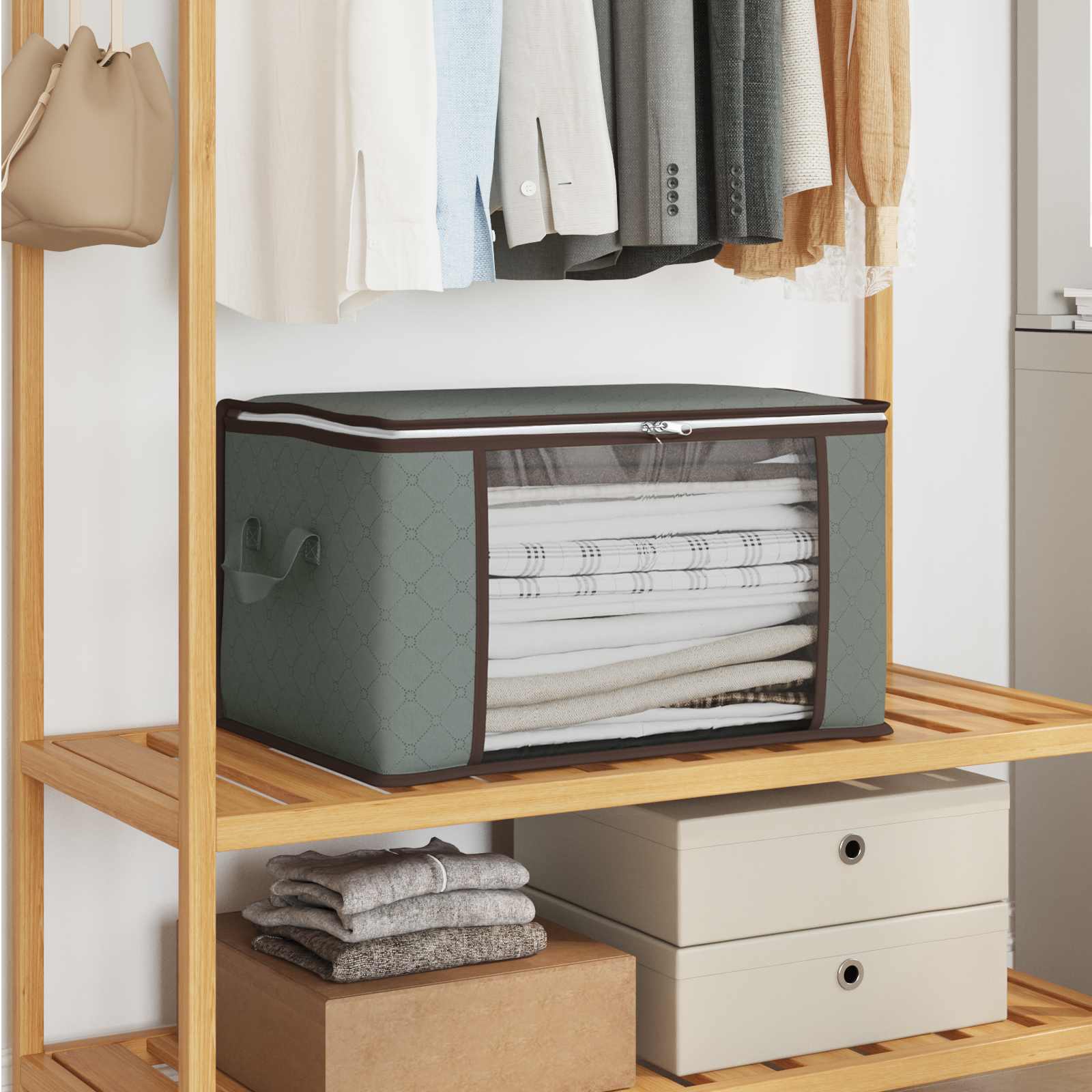 Scatola di stoccaggio con finestra laterale trasparente 6 pz