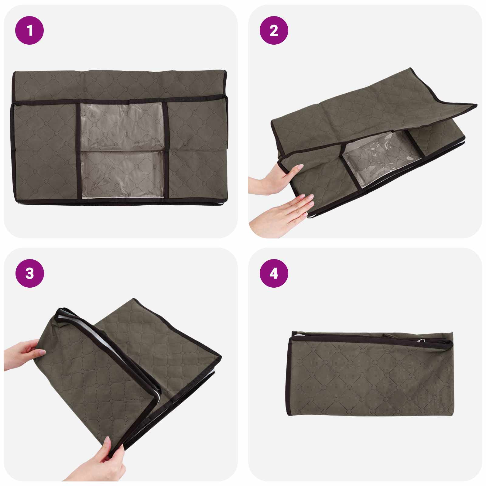 Scatola di stoccaggio con finestra laterale trasparente 2 pz