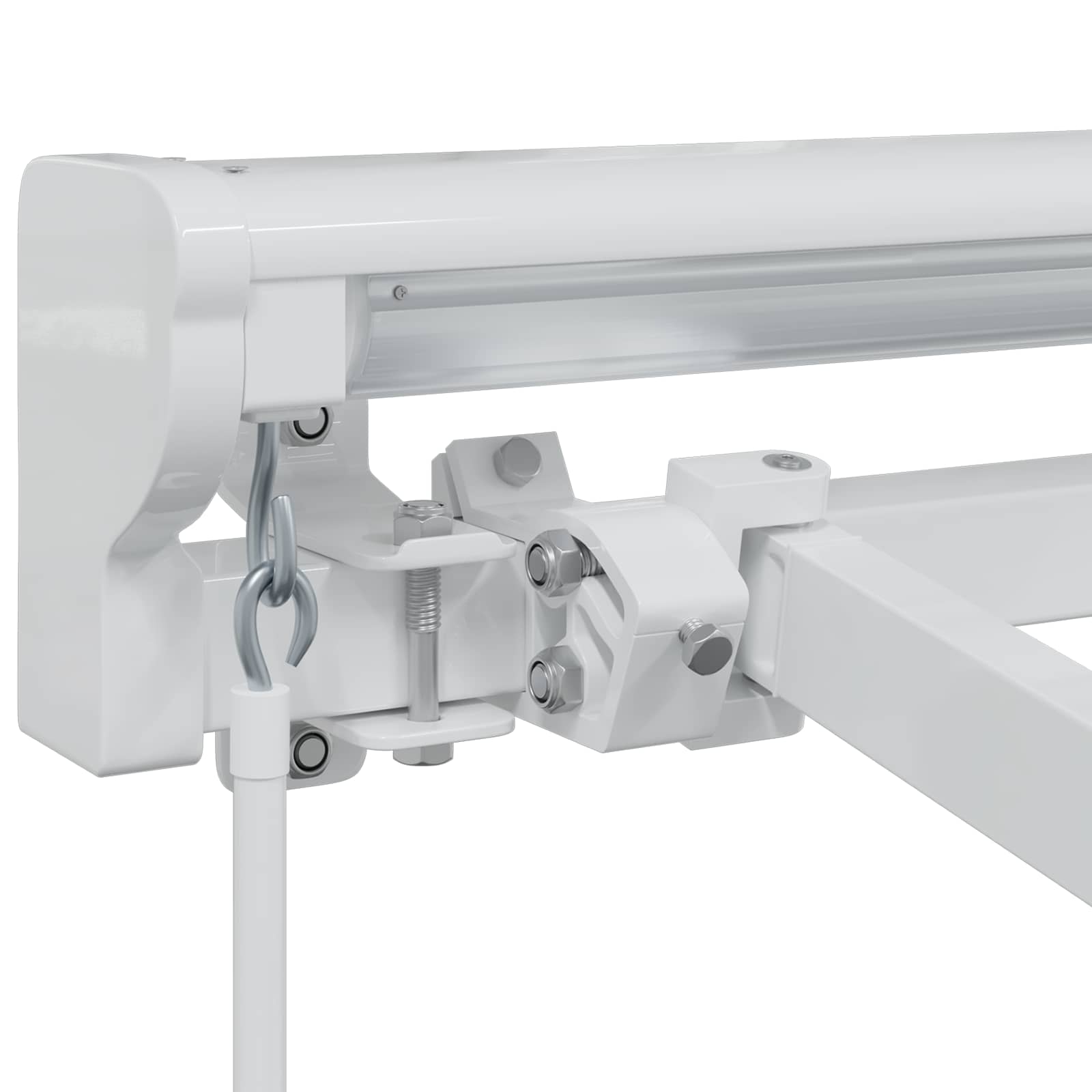 Telaio di tenda manuale Regolabile Bianco 4 × 3 m Acciaio